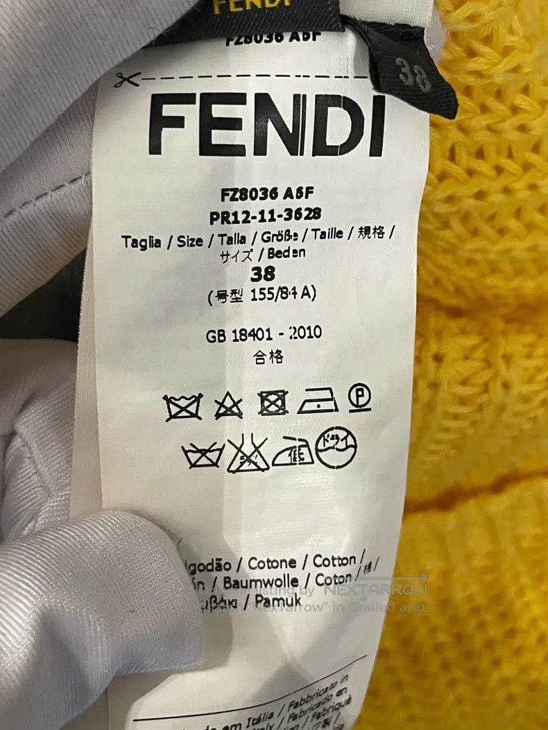 Fendi Fendi Yellow Cotton T-Shirt Size XS / US 0-2 / IT 36-38 - 5 Thumbnail