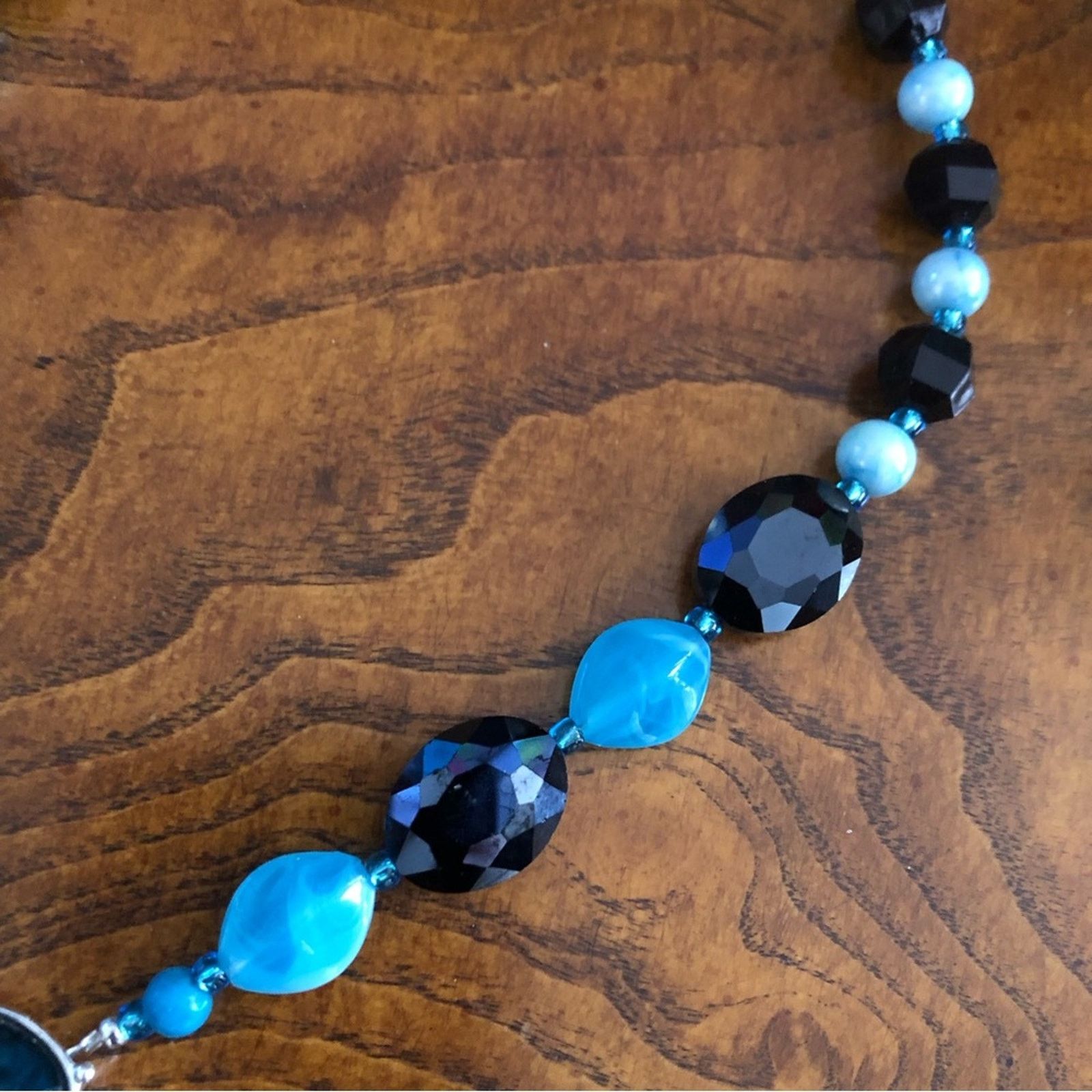 Handmade Handcrafted chunky jet crystal agate howlite stone necklac Size ONE SIZE - 10 Thumbnail