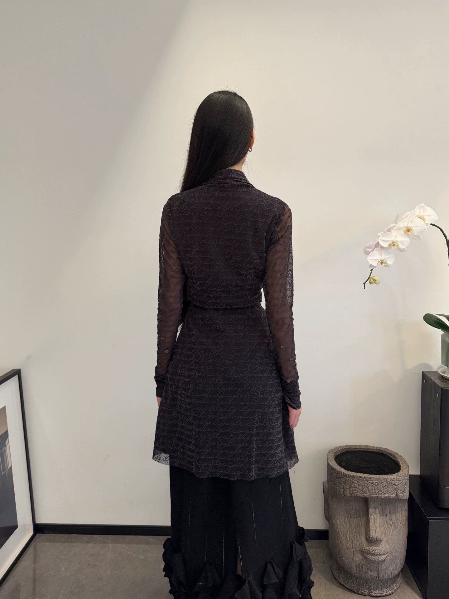 Vintage French Brand Slim Sheer Mesh-Paneled Cardigan XS Size XS / US 0-2 / IT 36-38 - 8 Thumbnail