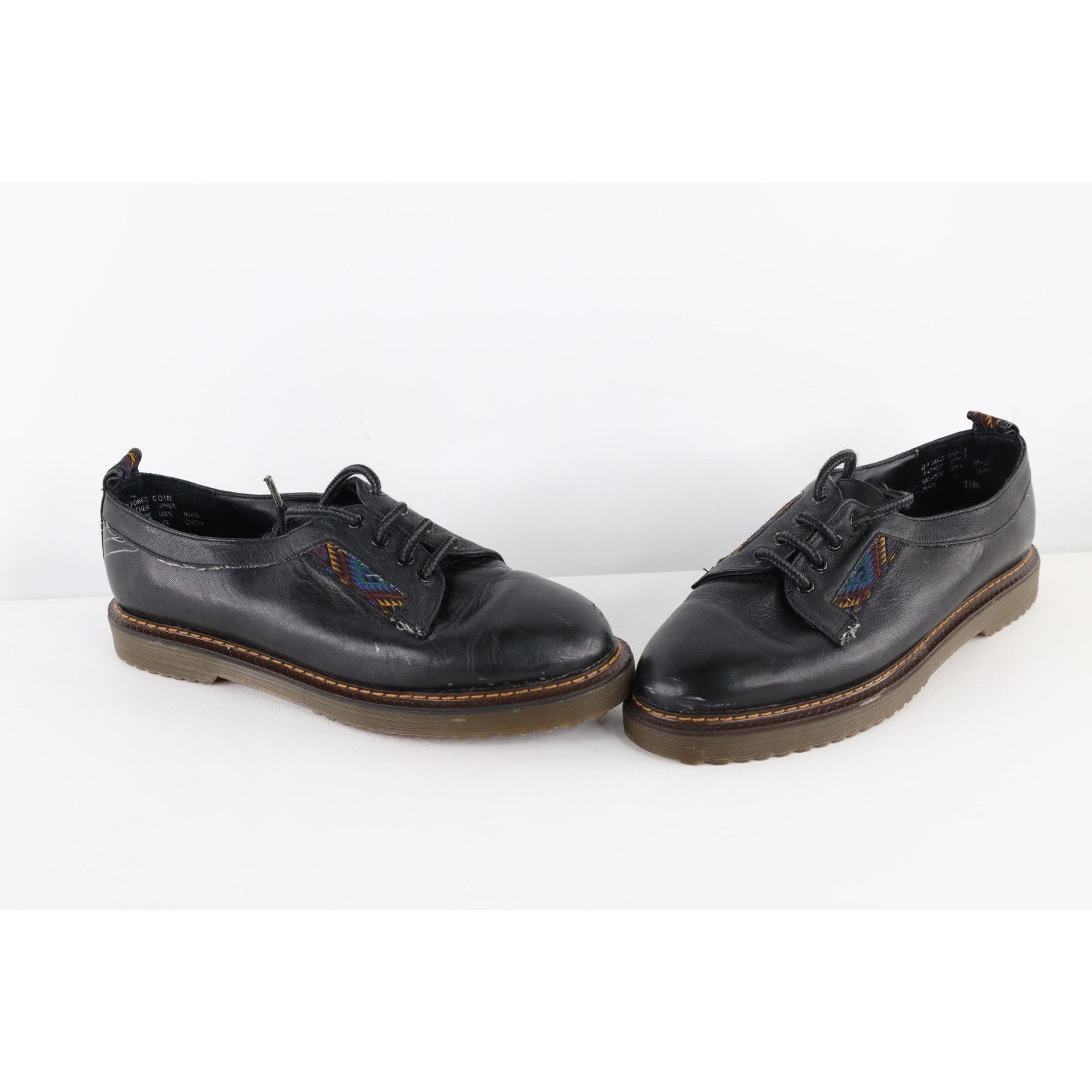 Vintage Vintage 90s Streetwear Chunky Leather Southwestern Shoes Size US 7.5 / IT 37.5 - 1 Thumbnail