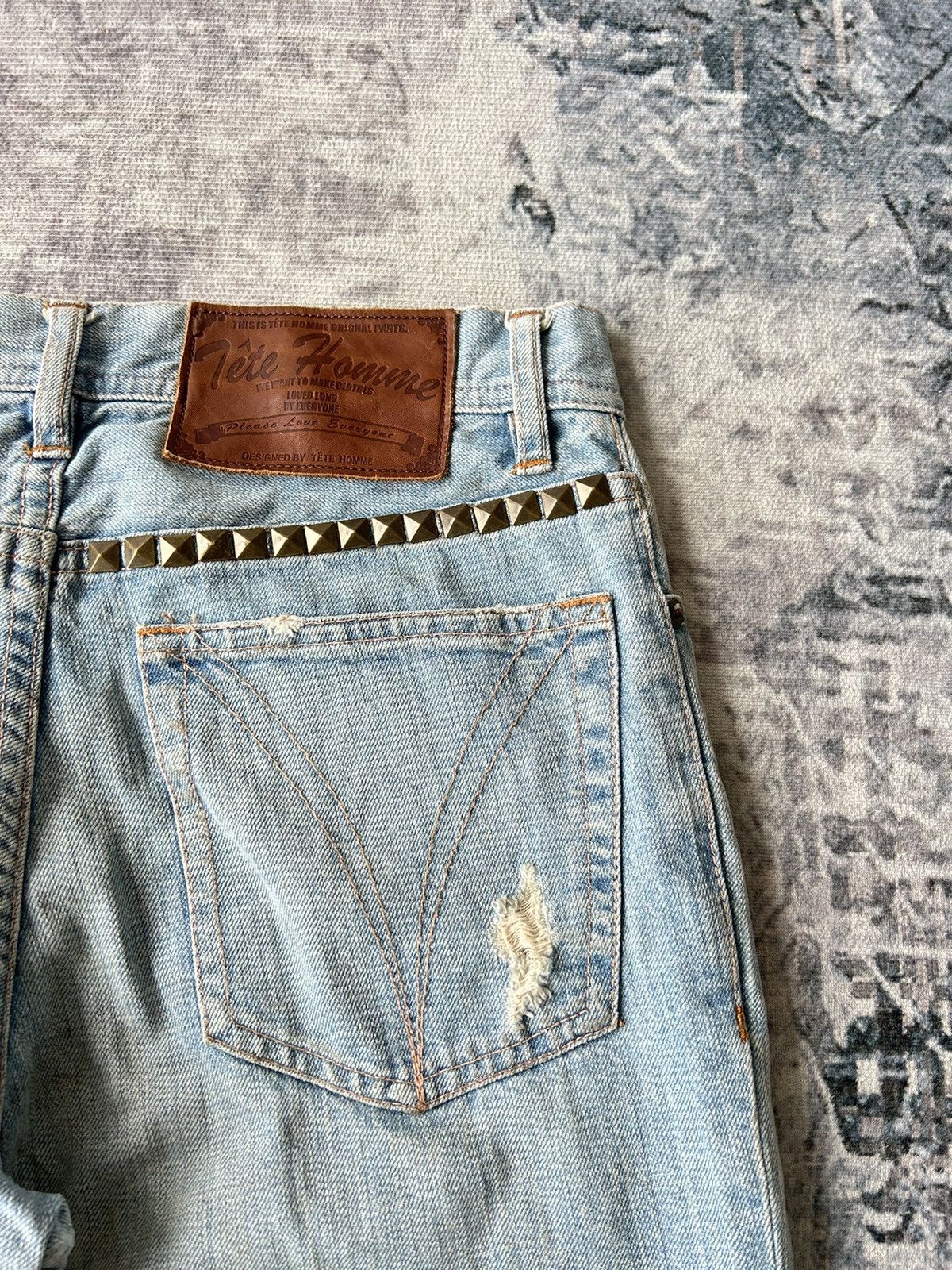 Tete Homme Tete Homme Flared Distressed Jeans Size US 29 - 11 Thumbnail