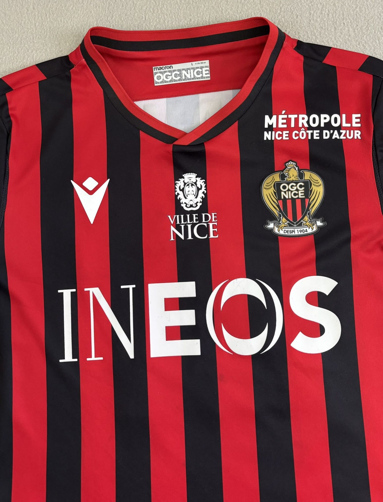Macron OGC Nice 2019/2020 Durmisi #27 Macron Football Jersey Size L Size US L / EU 52-54 / 3 - 6 Thumbnail