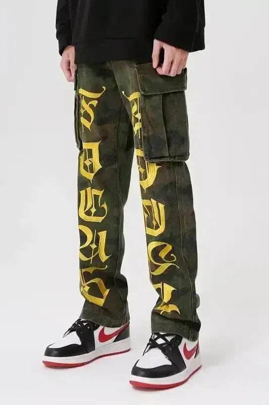 Japanese Brand Letters Cargo Stacked Denim Jeans Camouflage Size US 30 / EU 46 - 2 Thumbnail