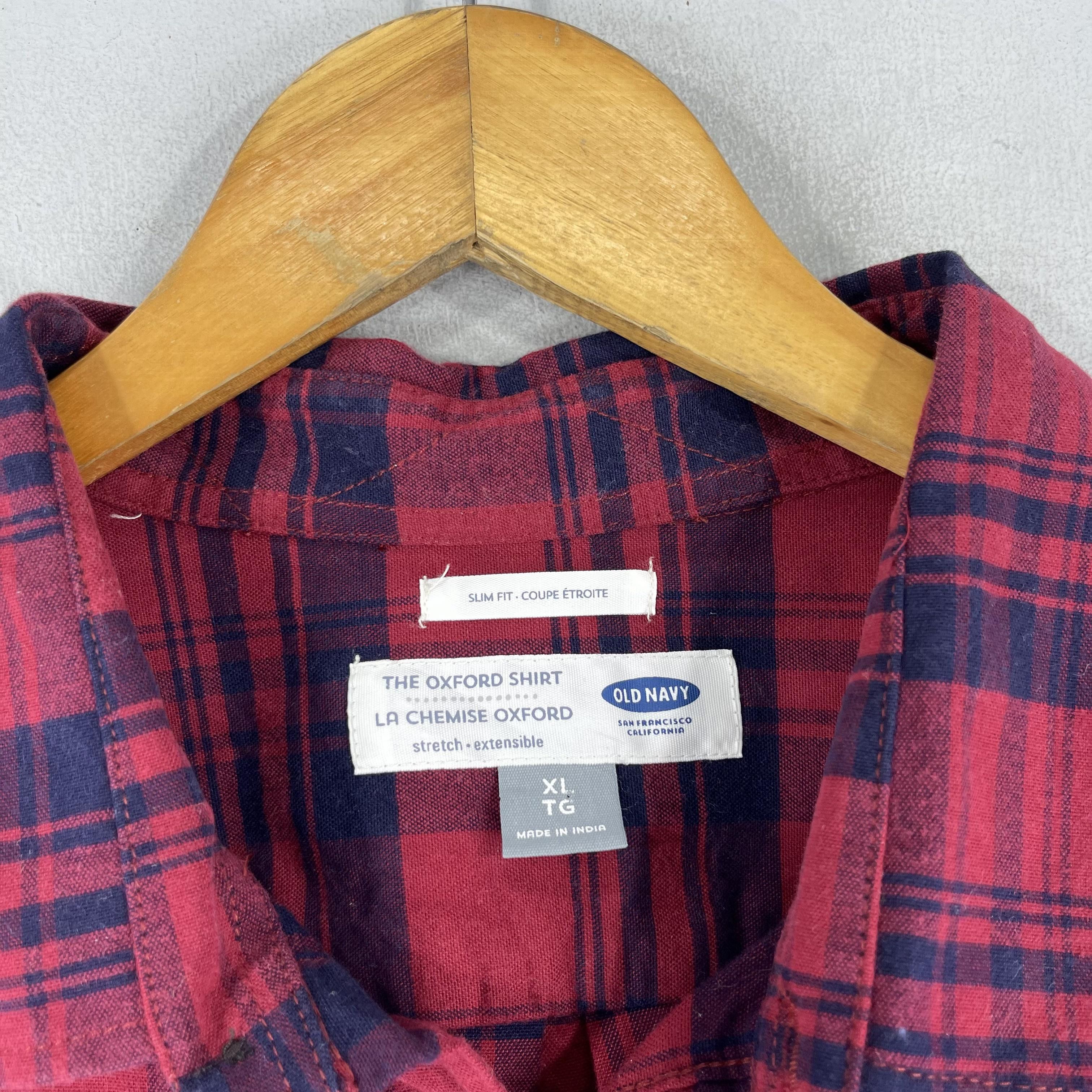 Flannel OLD NAVY Plaid Checkered Red/Blue Flannel Button Up Size US XL / EU 56 / 4 - 5 Thumbnail