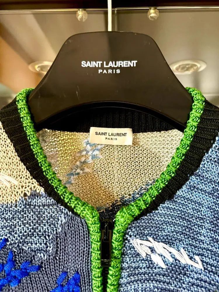 Saint Laurent Paris Saint Laurent Paris 21SS Painting Knitwear Jacket-2507 Size US XS / EU 42 / 0 - 4 Thumbnail