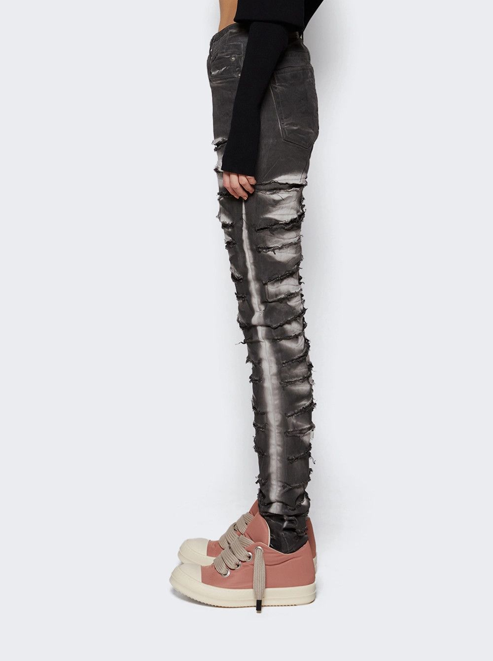 Rick Owens o1mle0426 Detroit Cut Skinny Jeans in Gray Size 28" / US 6 / IT 42 - 4 Thumbnail
