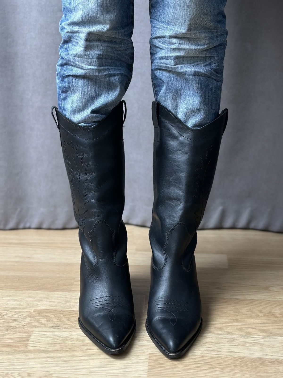 Western Rise Vintage Leather Western Boots Cowboys Boots Y2K Gothic Rare Size US 9 / IT 39 - 5 Thumbnail