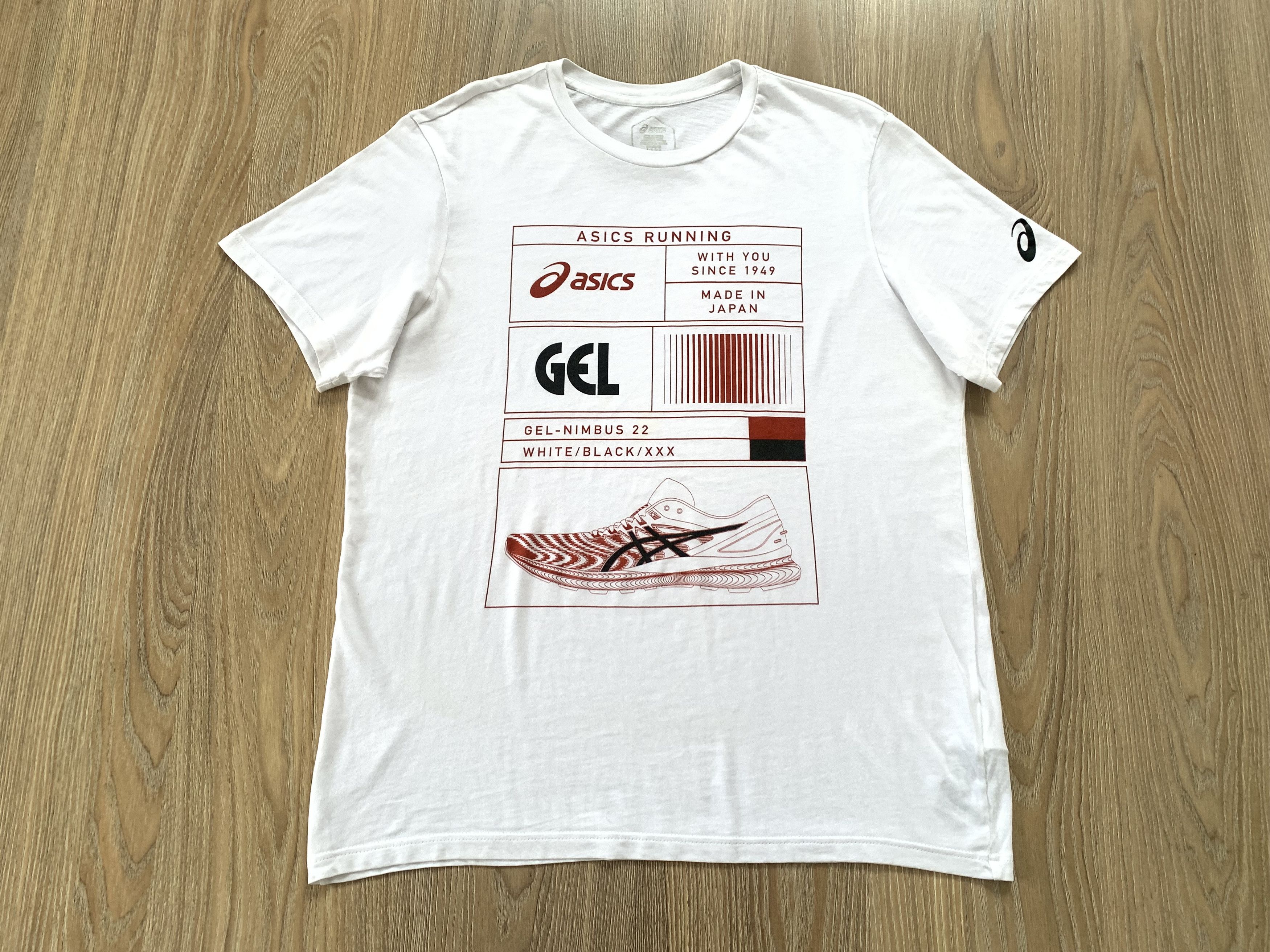 Asics Asics White Cotton Gel Nimbus Printed T Shirt Size US L / EU 52-54 / 3 - 2 Thumbnail