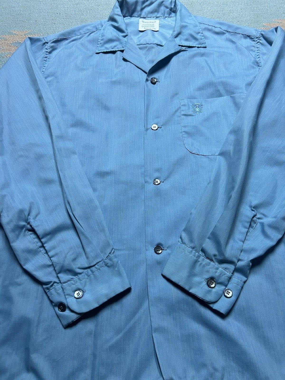 Vintage Vtg 1960s button shirt loop collar Penney’s Towncraft large Size US L / EU 52-54 / 3 - 2 Thumbnail