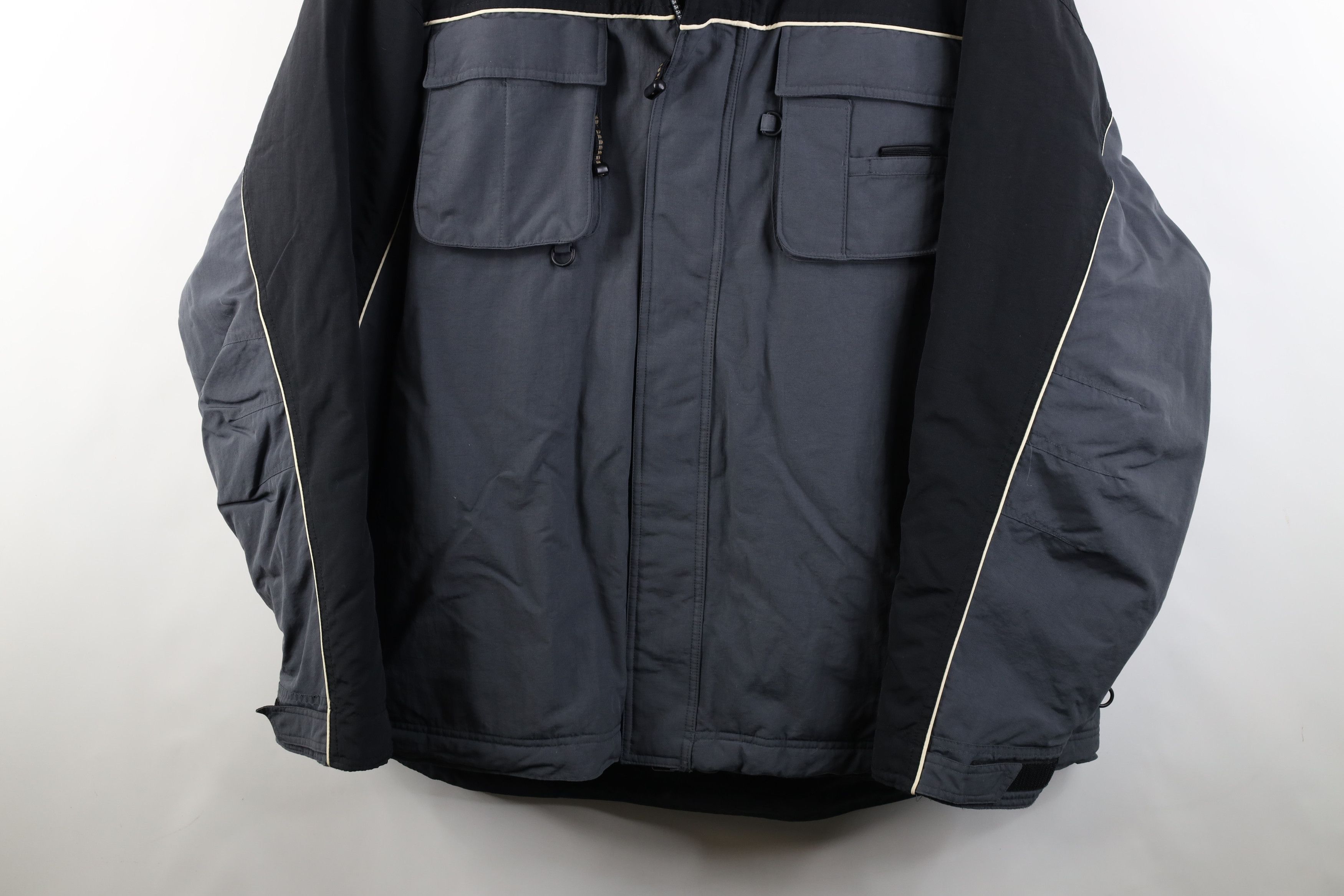 Gap Vintage 90s Gap Pile Fleece Lined Hooded Parka Jacket Gray Size US XXL / EU 58 / 5 - 3 Thumbnail