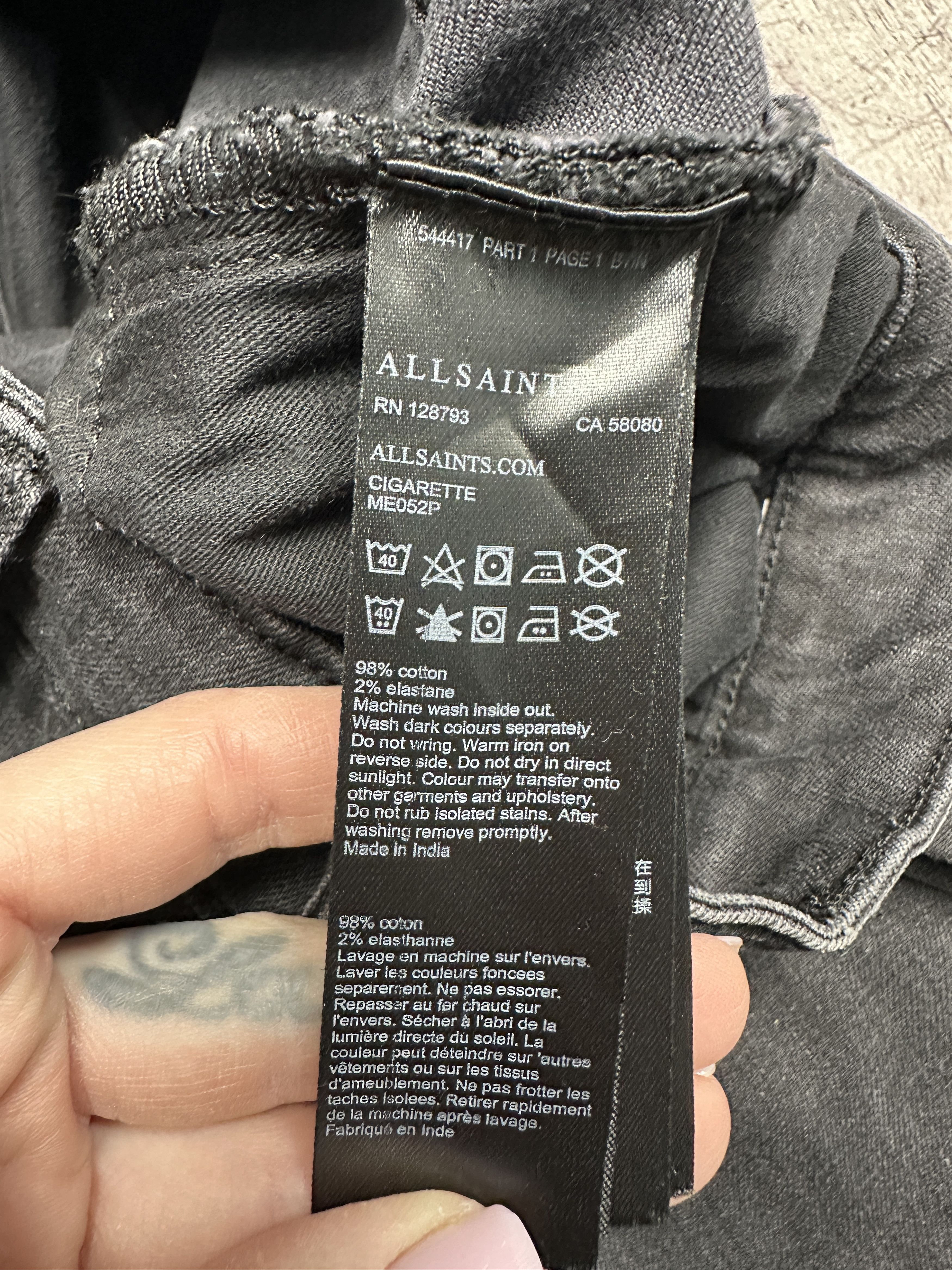 Allsaints Allsaints Mens Cigarette Denim Pants Jeans Size US 32 / EU 48 - 4 Thumbnail