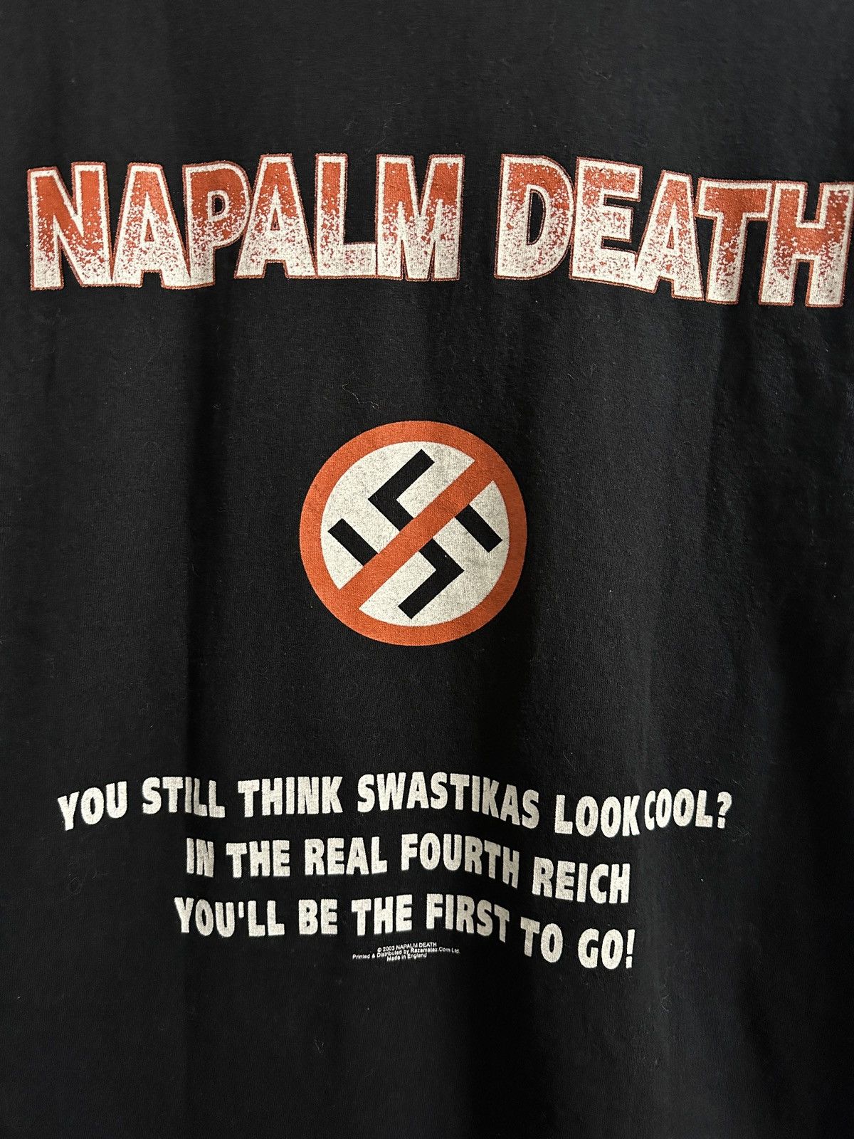 Band Tees Rare Vintage T-Shirt Napalm Death 2003 Nazi Punks F*ck Off Size US L / EU 52-54 / 3 - 5 Thumbnail