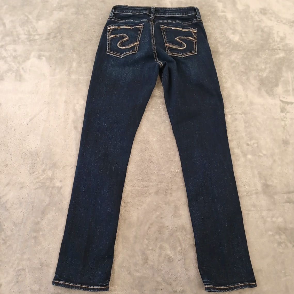 Silver Jeans Co. Silver Avery Straight Jeans Womens Size 26 Blue Dark Mid Rise Stretch 25x29 Size 26" / US 2 / IT 38 - 2 Thumbnail
