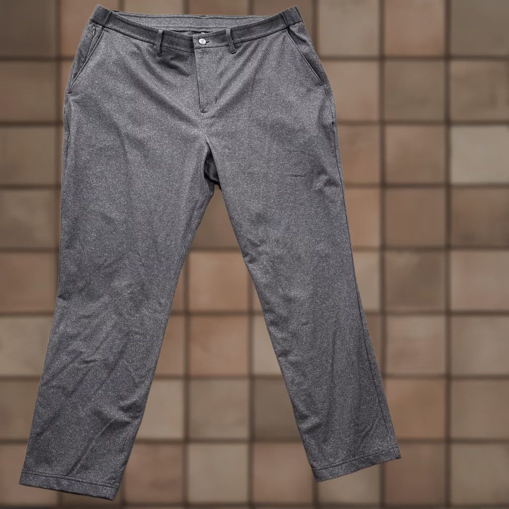 Vintage Public Rec Pants Mens 40x30 Slim Fit Knit Chino Gray Casual Tapered Pocketed Front Zip Fly Size US 40 / EU 56 - 1 Thumbnail