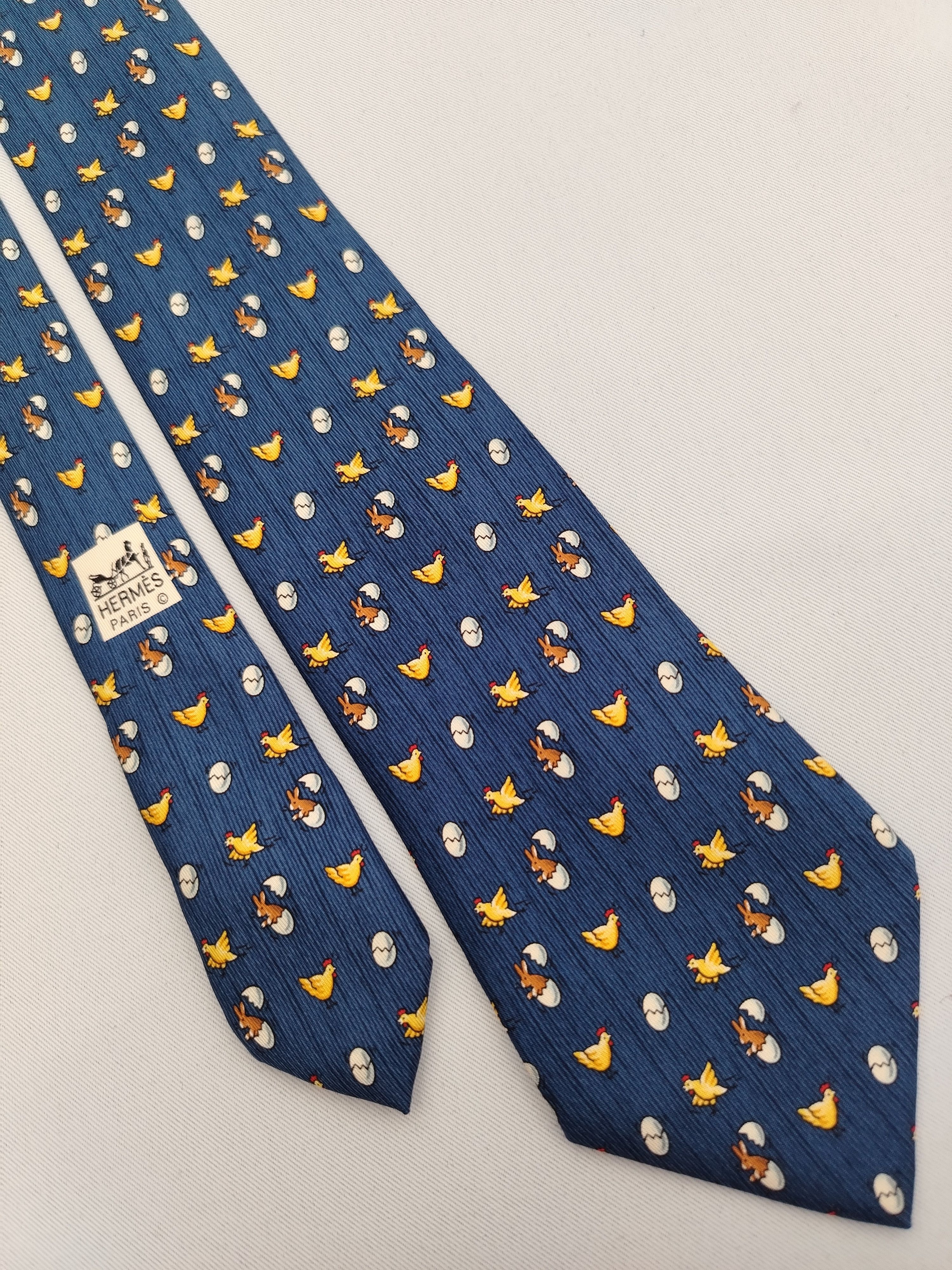 Hermes Hermes Paris 7890 MA Silk Necktie Chic Rabbit Pattern Tie Size ONE SIZE - 4 Thumbnail