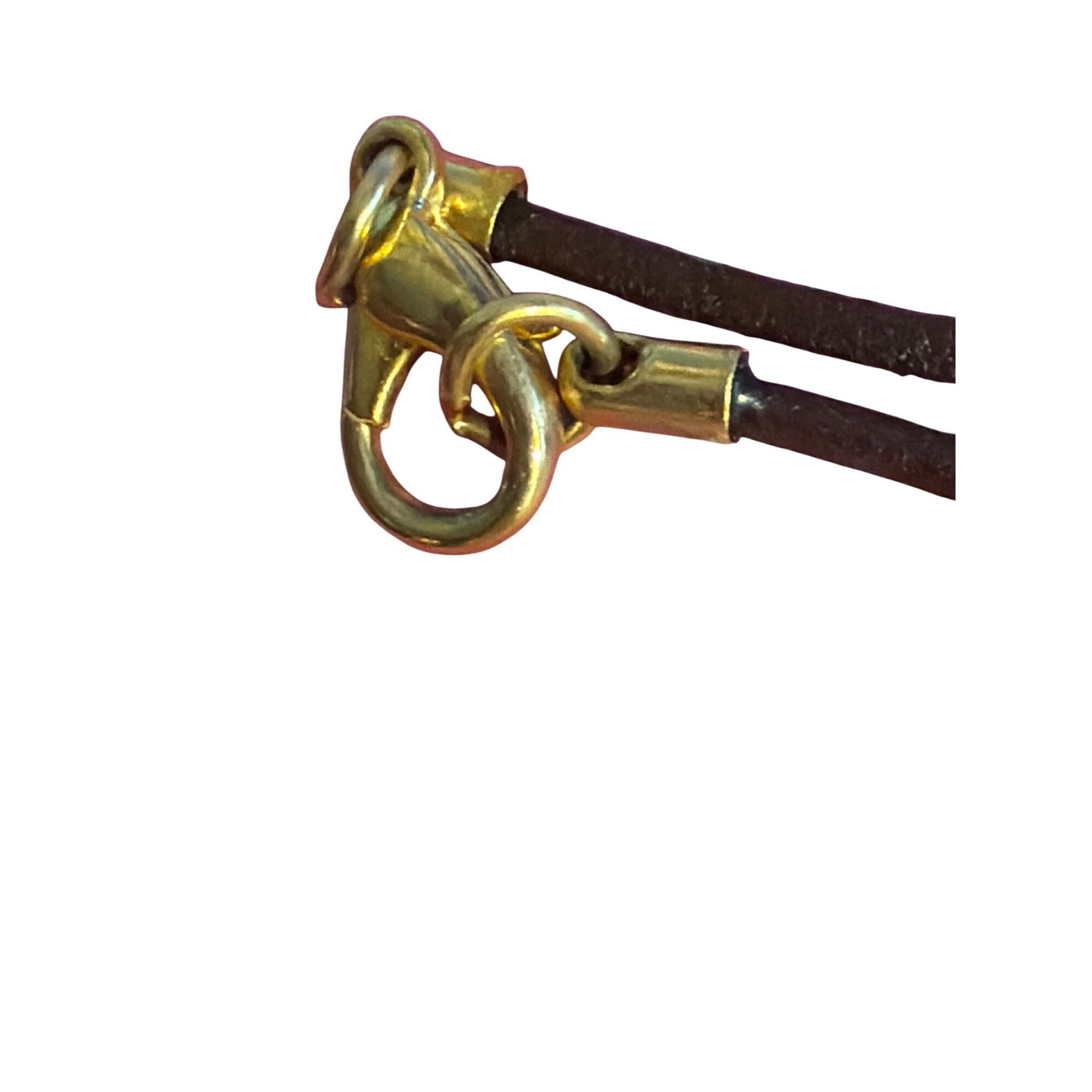 Other Vintage Elephant Pendant Necklace Leather Cord Beads Gold To Size ONE SIZE - 4 Thumbnail