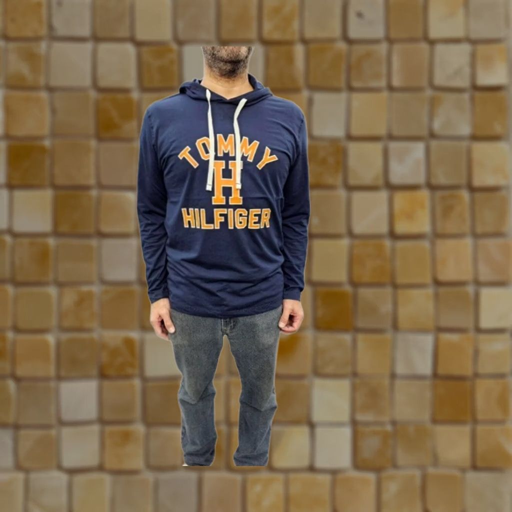 Tommy Hilfiger VINTAGE not used; Final: Tommy Hilfiger Hoodie Navy Blue Long Sleeve Shirt XL Mens Pullover Hooded Regular Cotton Size US XL / EU 56 / 4 - 1 Preview