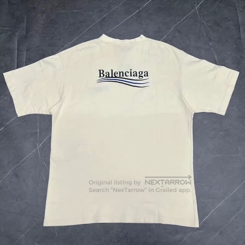 Balenciaga Balenciaga Embroidered Cola Beige Short Sleeve Size US M / EU 48-50 / 2 - 2 Thumbnail