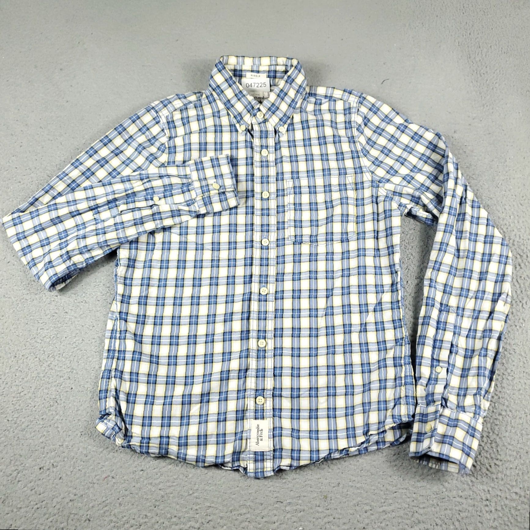 Abercrombie & Fitch Abercrombie & Fitch Shirt Mens Medium Blue Plaid Button-Up Long Sleeve Casual" Size US M / EU 48-50 / 2 - 2 Thumbnail