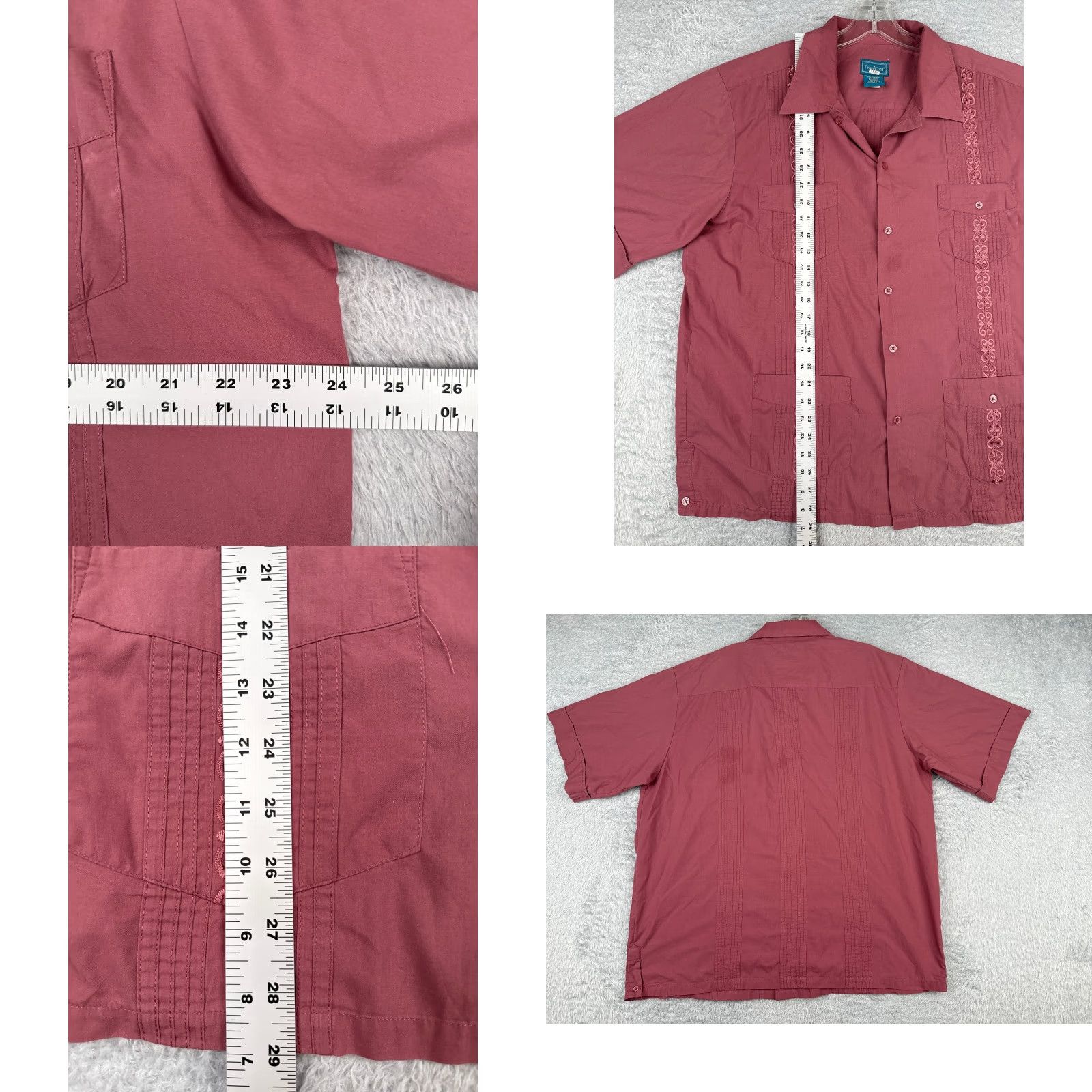 Vintage TropiCool Guayabera Shirt Adult Extra Large Red Polyester Blend 4 Pocket READ Size US XL / EU 56 / 4 - 8 Thumbnail