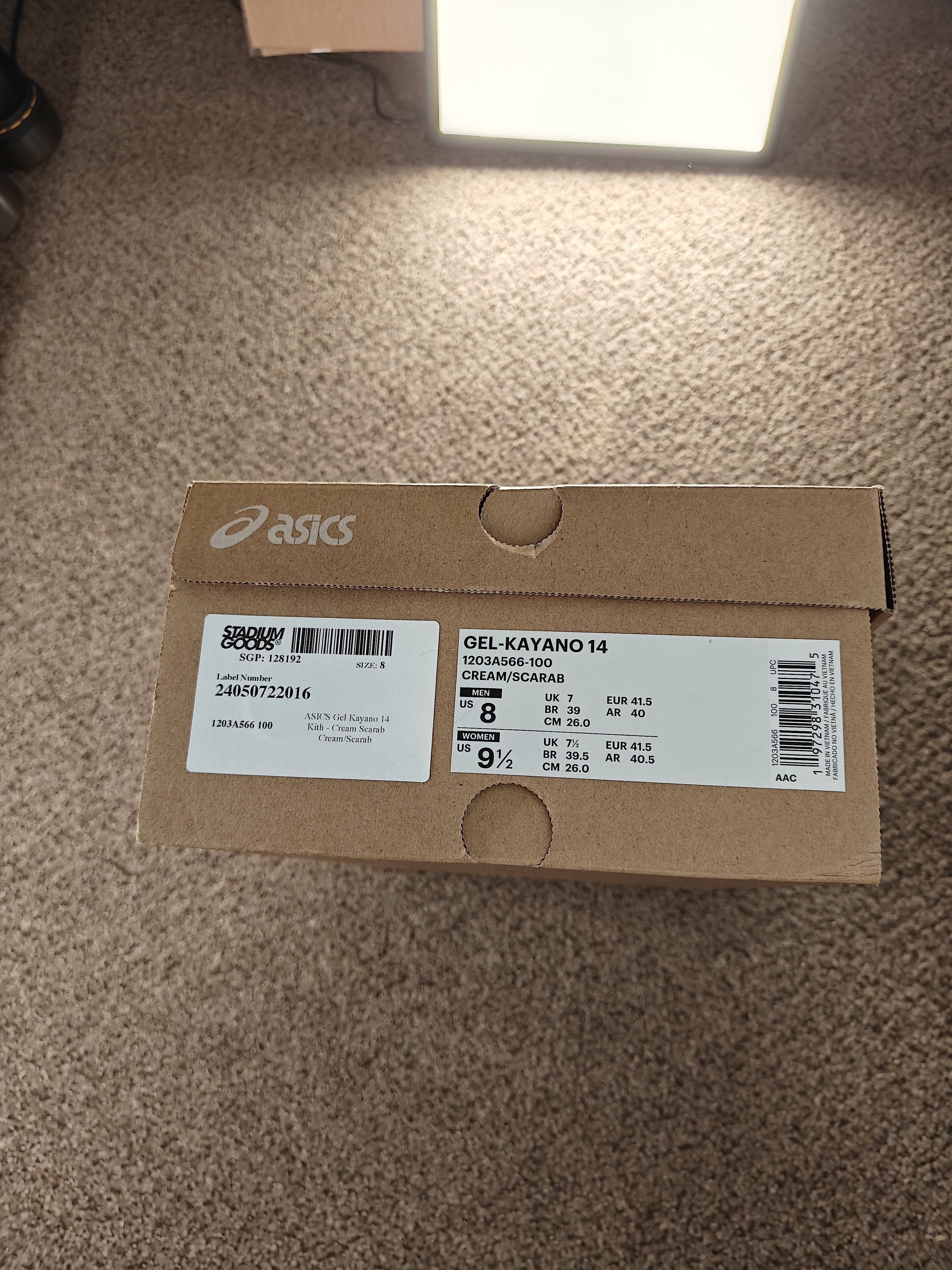 kith asics gel kayano 14 scarab green 8M - worn ONCE!