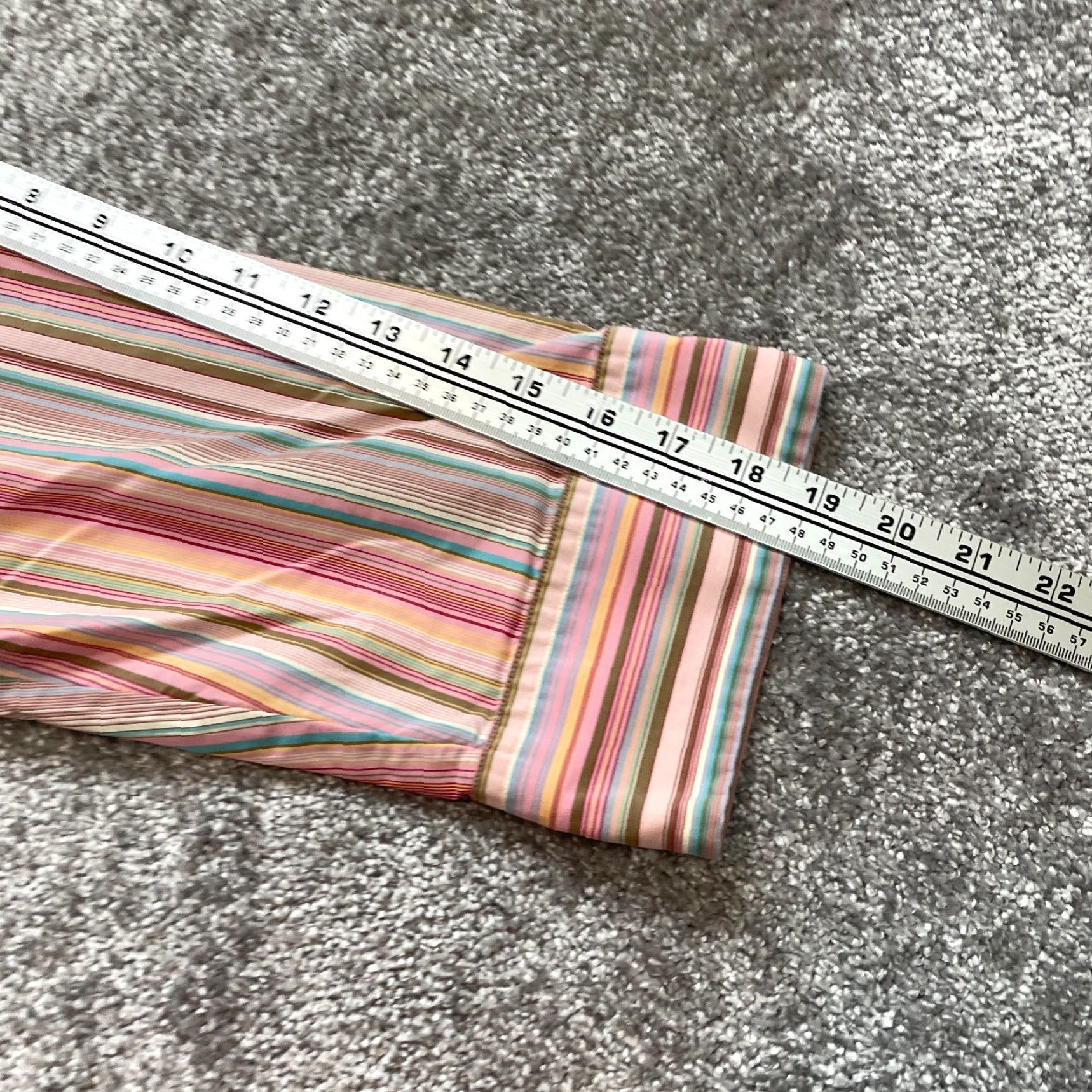 Lands' End Lands' End Button Up Blouse Shirt Womens 22W Pink Striped Collared Long Sleeve Regular Plus Size Size 3XL / US 20-22 - 6 Thumbnail