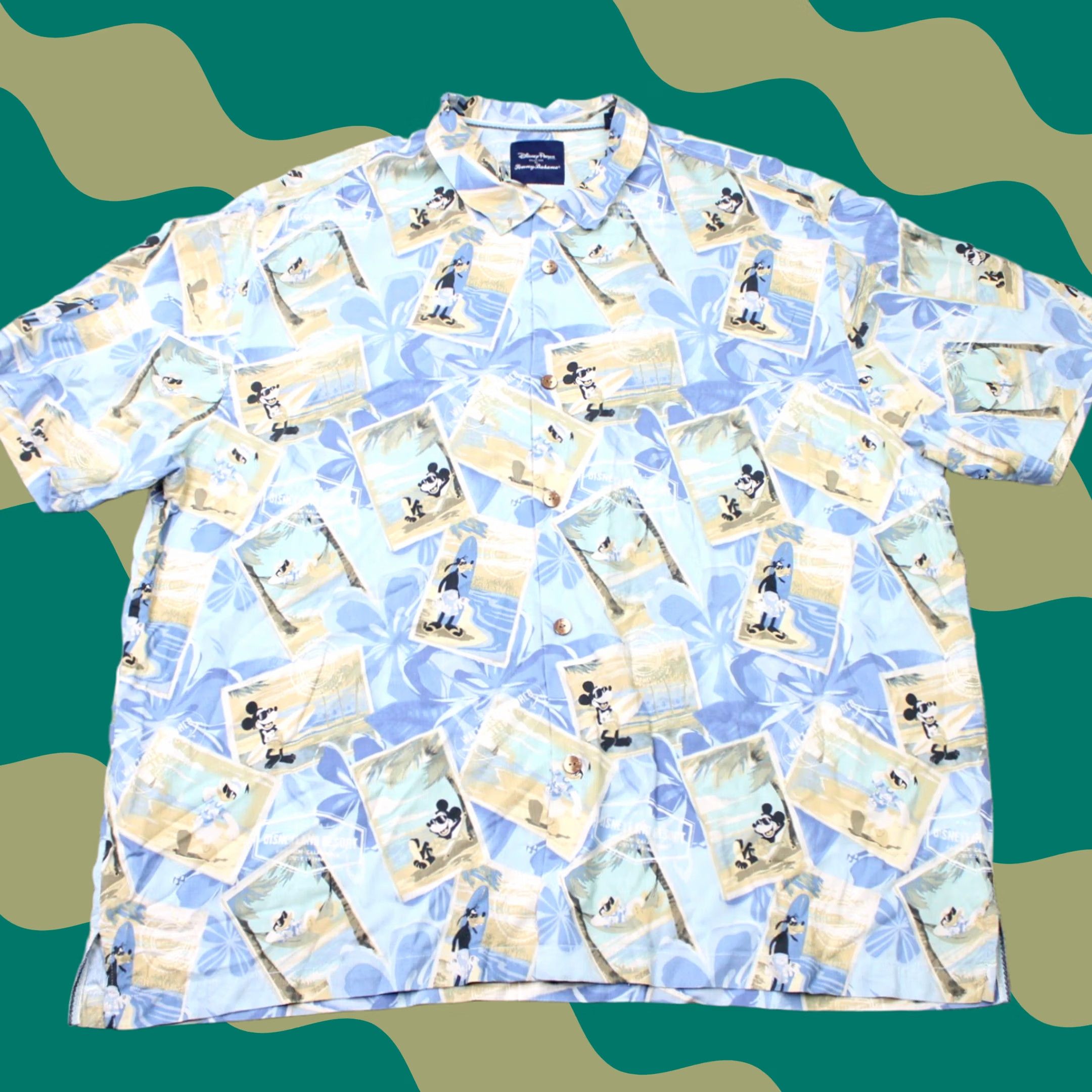 Tommy Bahama VINTAGE Tommy Bahama x Disney Parks Shirt Mens 3XL Blue Mickey Goofy Silk Hawaiian S/S Size US XXL / EU 58 / 5 - 1 Thumbnail