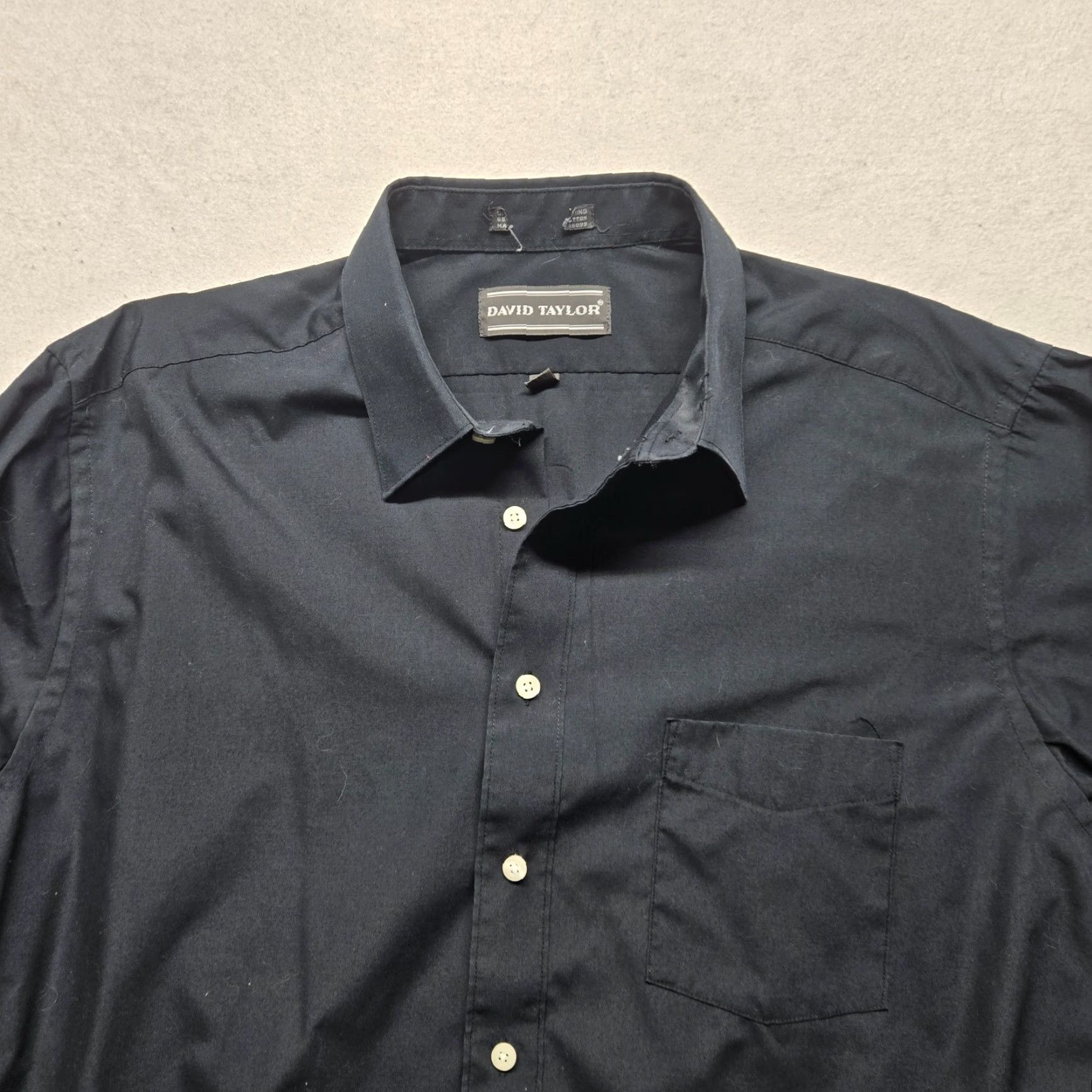Vintage David Taylor Shirt Black Long Sleeve Button Down Pocket Classic Men's 17 32/33 Size US XL / EU 56 / 4 - 3 Thumbnail