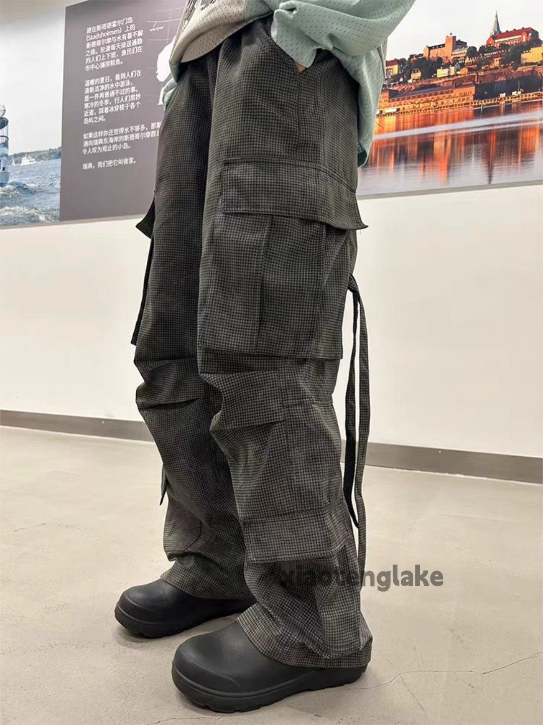 utility military loose baggy pleated outdoor cargo pants Bottoms