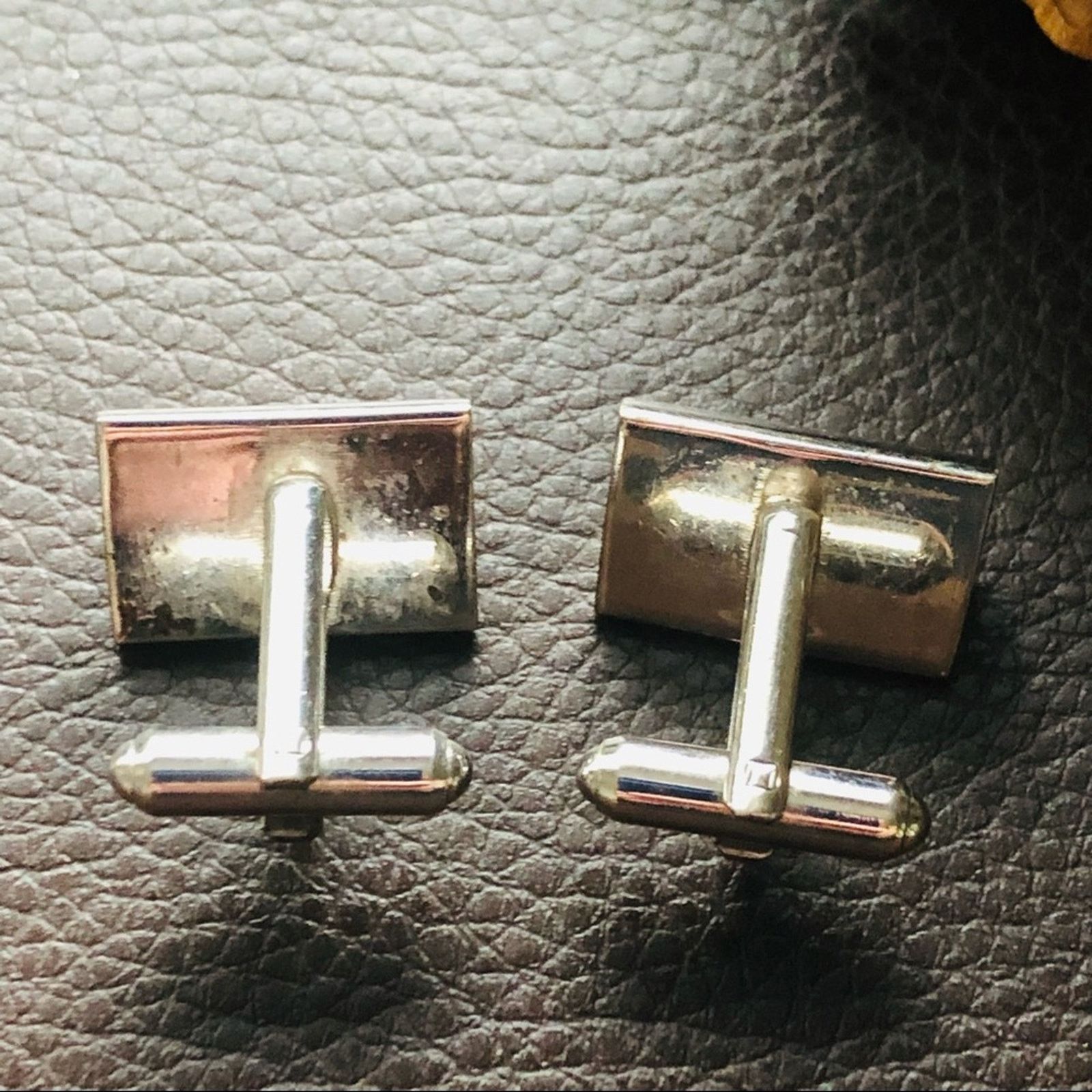 Vintage Vintage tilted dome silver plated textured design cuff links Size ONE SIZE - 4 Thumbnail