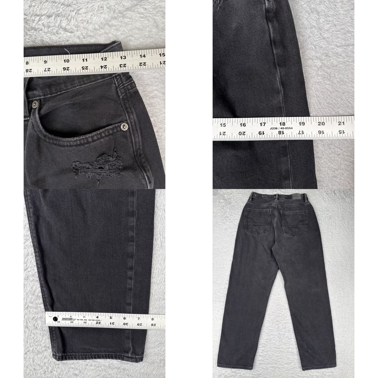 American Eagle Outfitters American Eagle Jeans Womens 6 Black Distressed Strigid High-Waisted Stovepipe Size 28" / US 6 / IT 42 - 9 Thumbnail