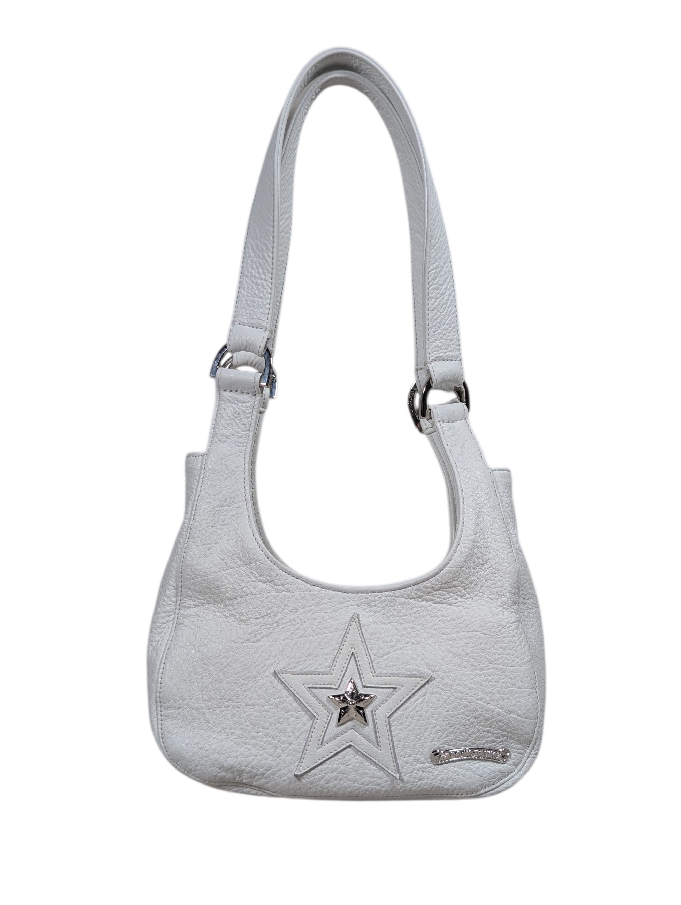 NIP & TUCK STAR PATCH WHITE LEATHER CHROME HEARTS BAG SMALL