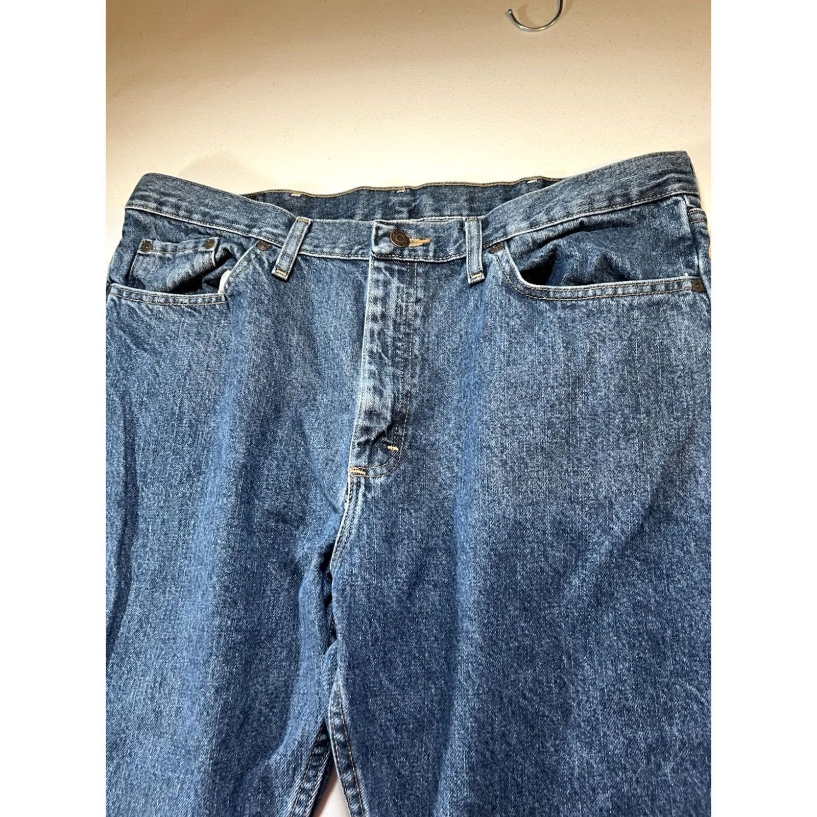 Wrangler Wrangler Jeans Men’s 38x29 Premium Quality Light Denim Jeans Blue 5-Pocket Regular Mid Rise Cotton Blend Denim USA Logo Size US 38 / EU 54 - 3 Thumbnail