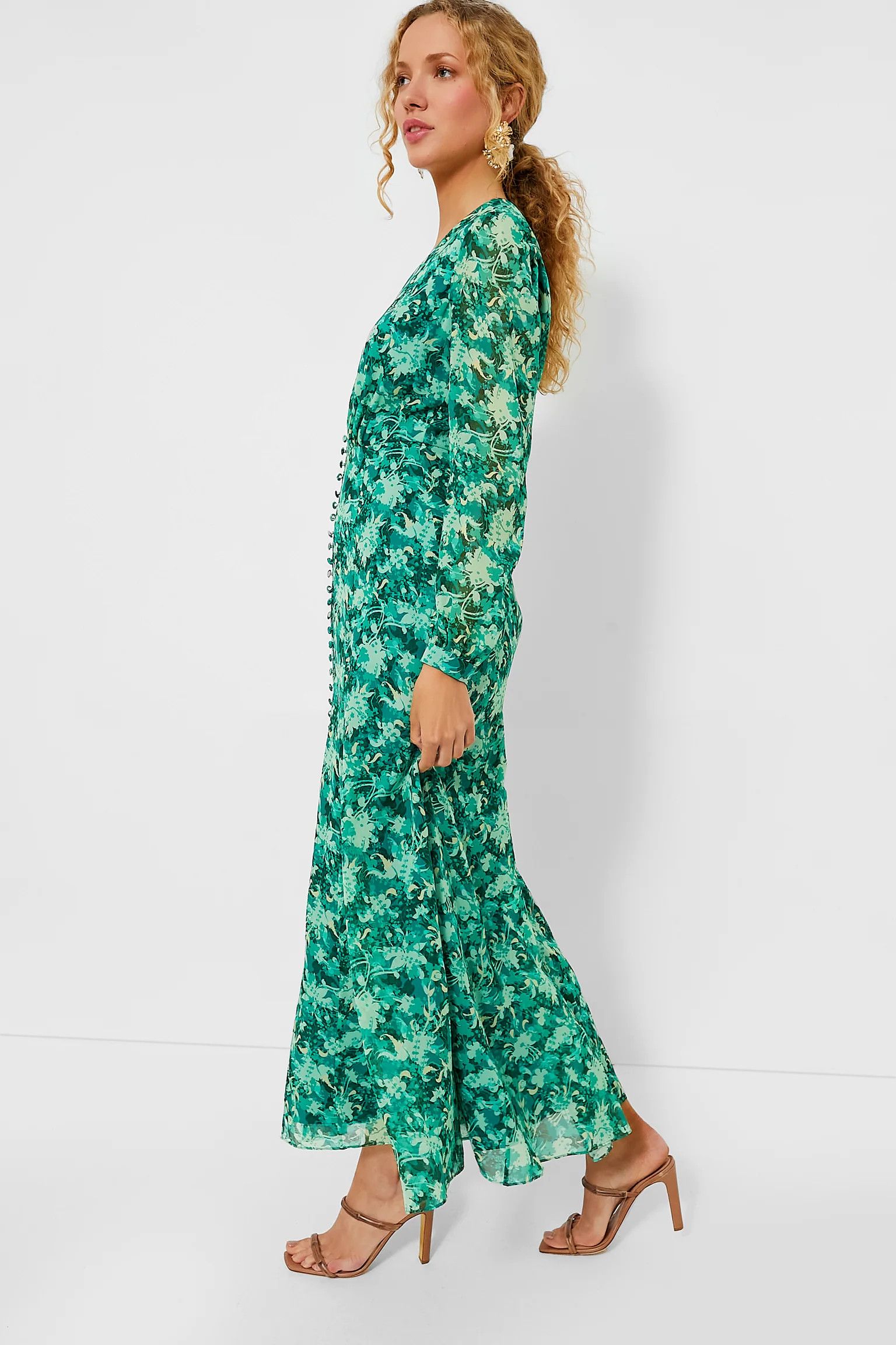 Other o1s22i1n0924 Annabel Maxi Dress in Green Size M / US 6-8 / IT 42-44 - 3 Thumbnail