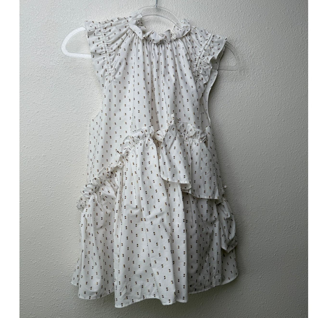 Other Brøgger Blouse White Ruffle Dobby Sleeveless Women US XS Size XS / US 0-2 / IT 36-38 - 5 Thumbnail