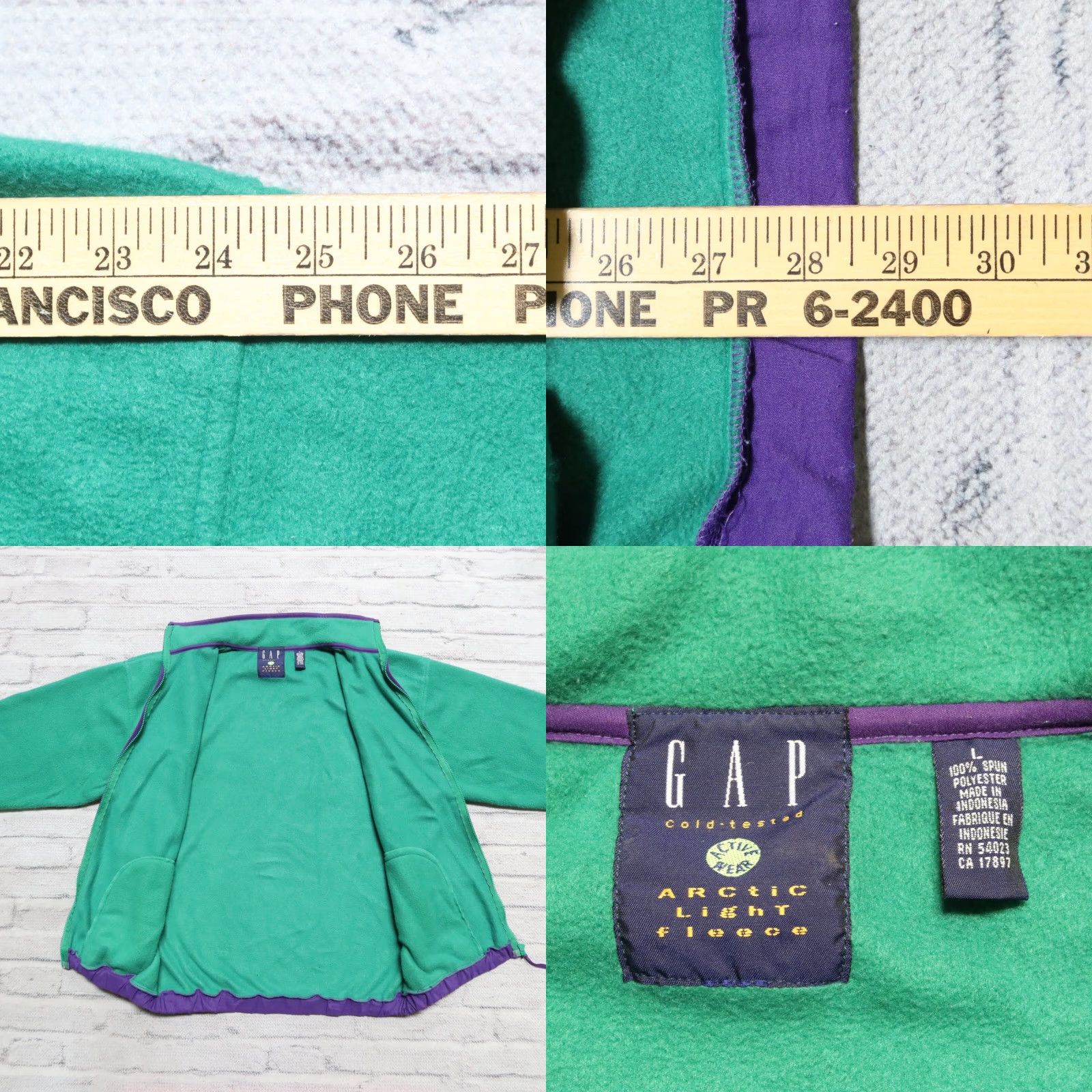 Gap VINTAGE Gap Arctic Light Fleece Jacket - Size L - Green, 90s Deadstock, Jacket, Men, Green, Vintage, 90s, Gap, Fleece, Jacket, L Size US L / EU 52-54 / 3 - 8 Thumbnail