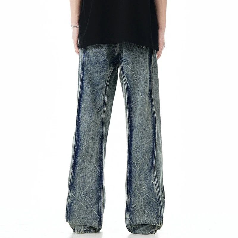 Japanese Brand × Jean × Vintage Washed Curved Lightning Jeans Size US 31 - 4 Thumbnail