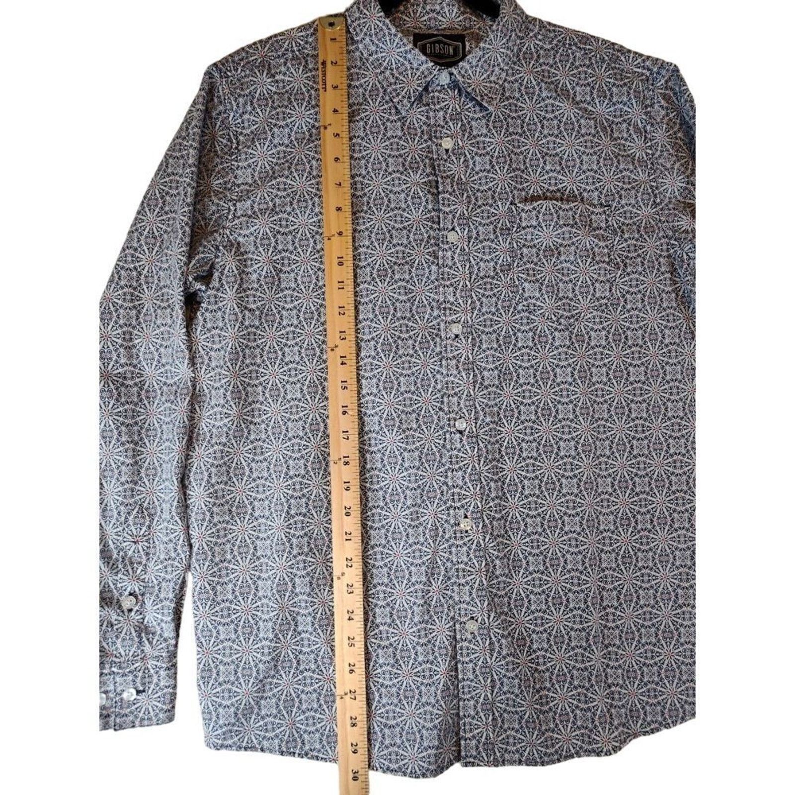 Other Gibson Trading Mens Button Up Abstract Red White Blue Large Size US L / EU 52-54 / 3 - 4 Thumbnail