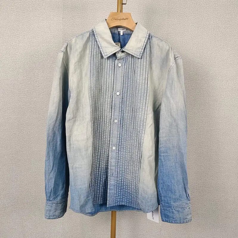 Loewe Loewe Light Blue Cotton Women's Jacket 0089 Size L / US 10 / IT 46 - 1 Thumbnail