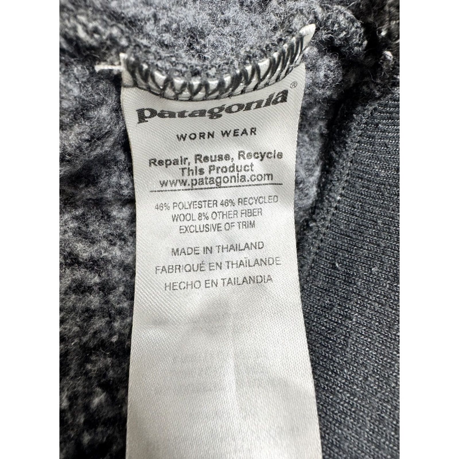 Patagonia Patagonia Women's M Gray Quarter Zip Fleece Jacket Pullover Wool Blend Polyester Blend Heather Knit Fabric Size M / US 6-8 / IT 42-44 - 5 Thumbnail