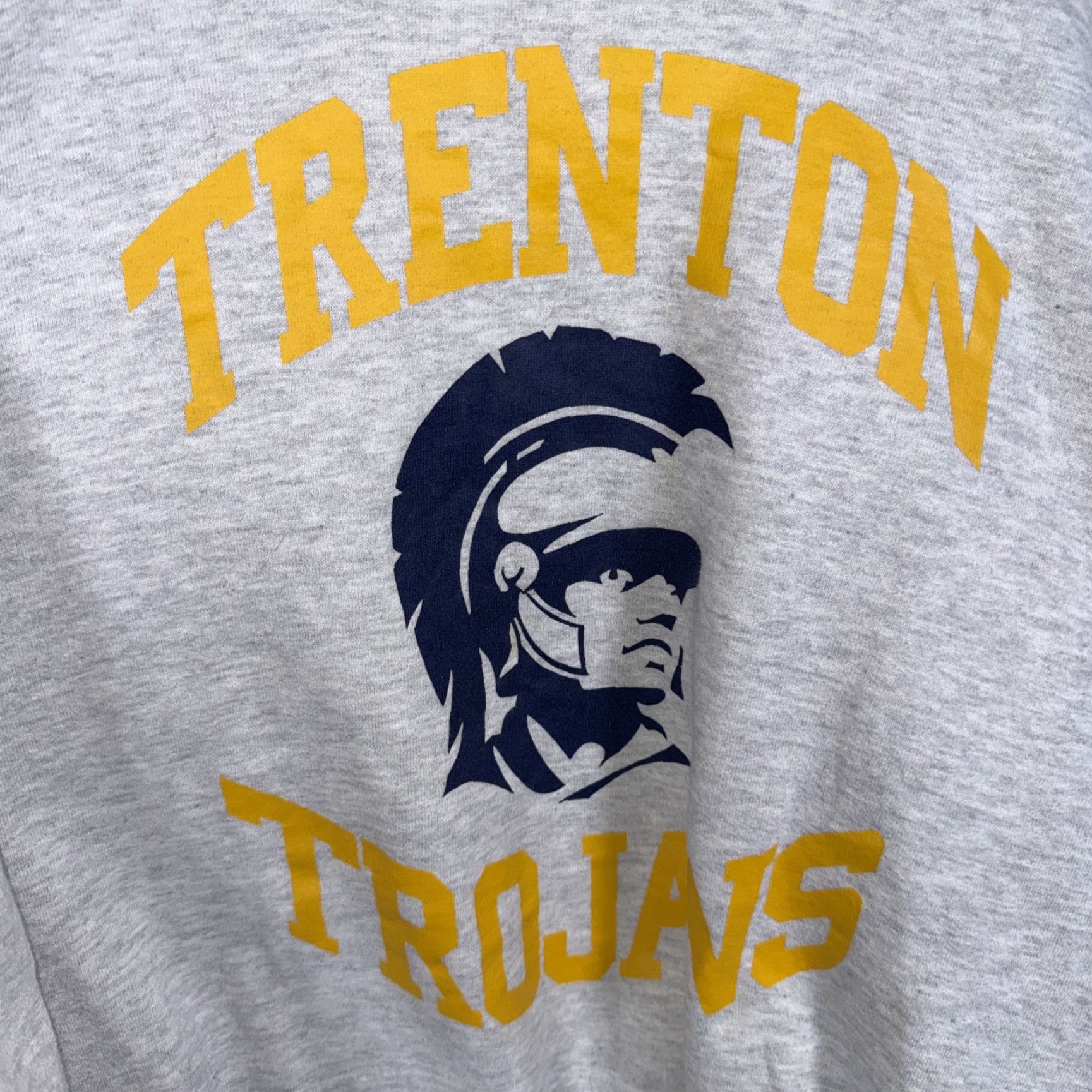 Jerzees VINTAGE Jerzees Trenton Trojans Gray Sweatshirt Mens 2XL Pullover Sweatshirt Gray Regular Fit Size US XL / EU 56 / 4 - 2 Thumbnail