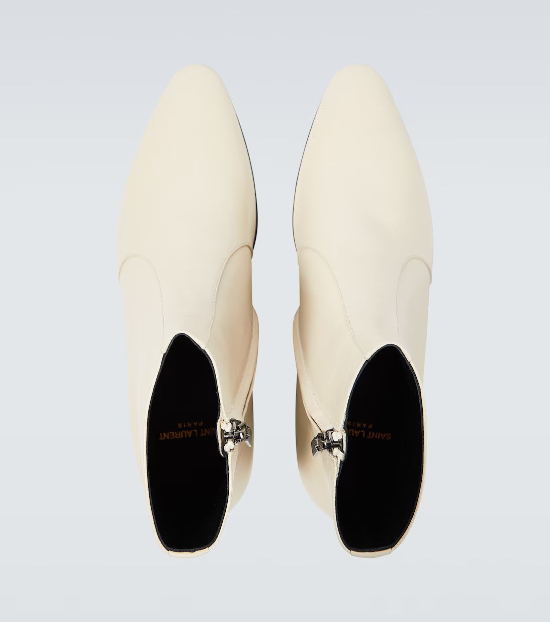 Saint Laurent Paris o1s1wg111124 Vassili Zipped Booties in Smooth . in Beige Size US 8 / EU 41 - 4 Thumbnail