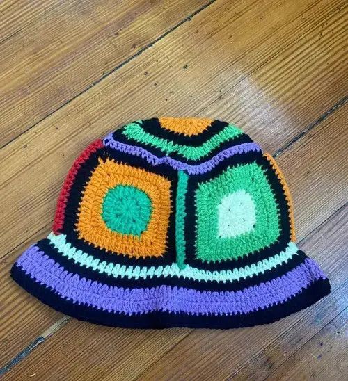 Japanese Brand Handmade Crochet Bucket Hat Size ONE SIZE - 2 Thumbnail