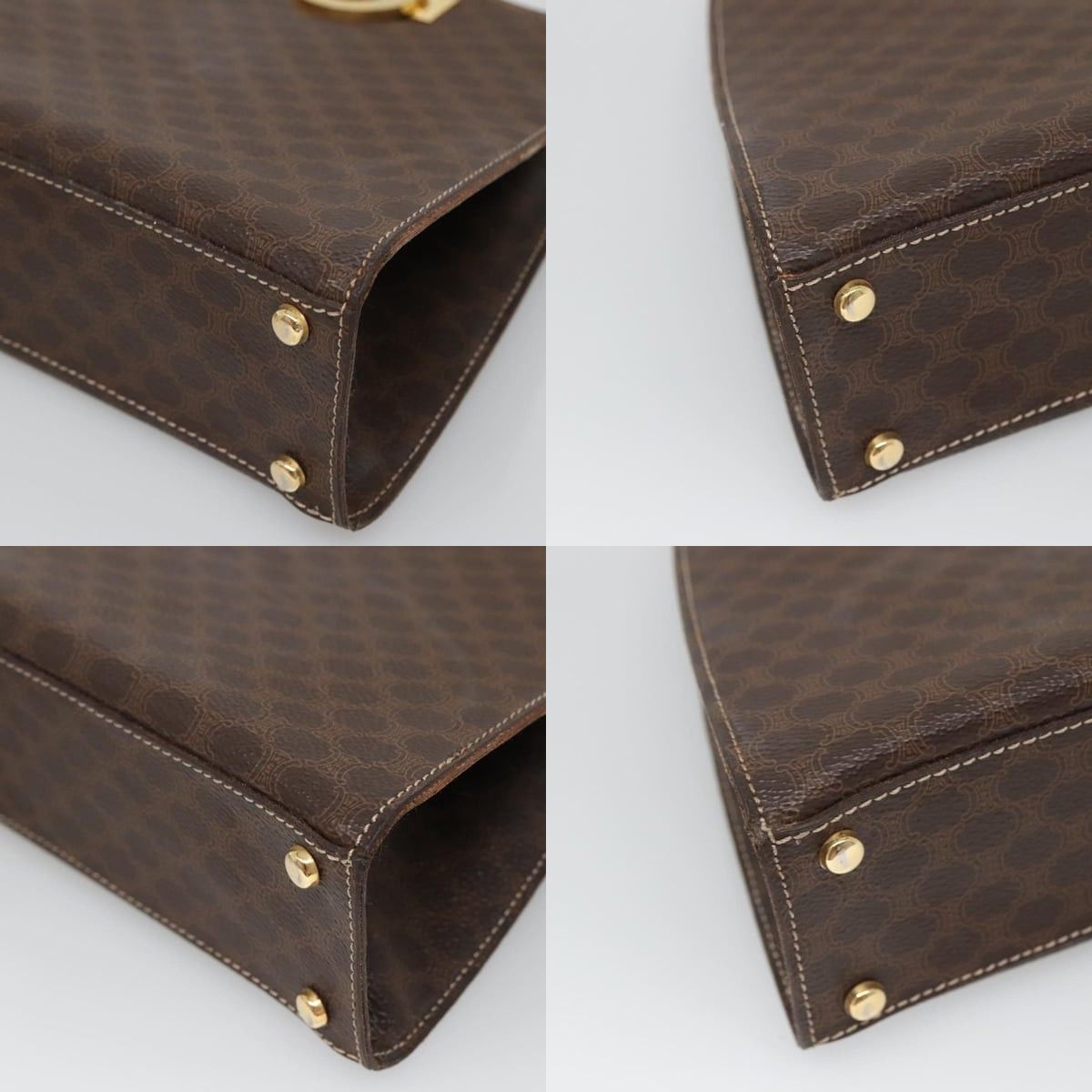Celine CELINE Macadam Canvas Hand Bag Pvc Leather Brown Gold Size ONE SIZE - 10 Thumbnail