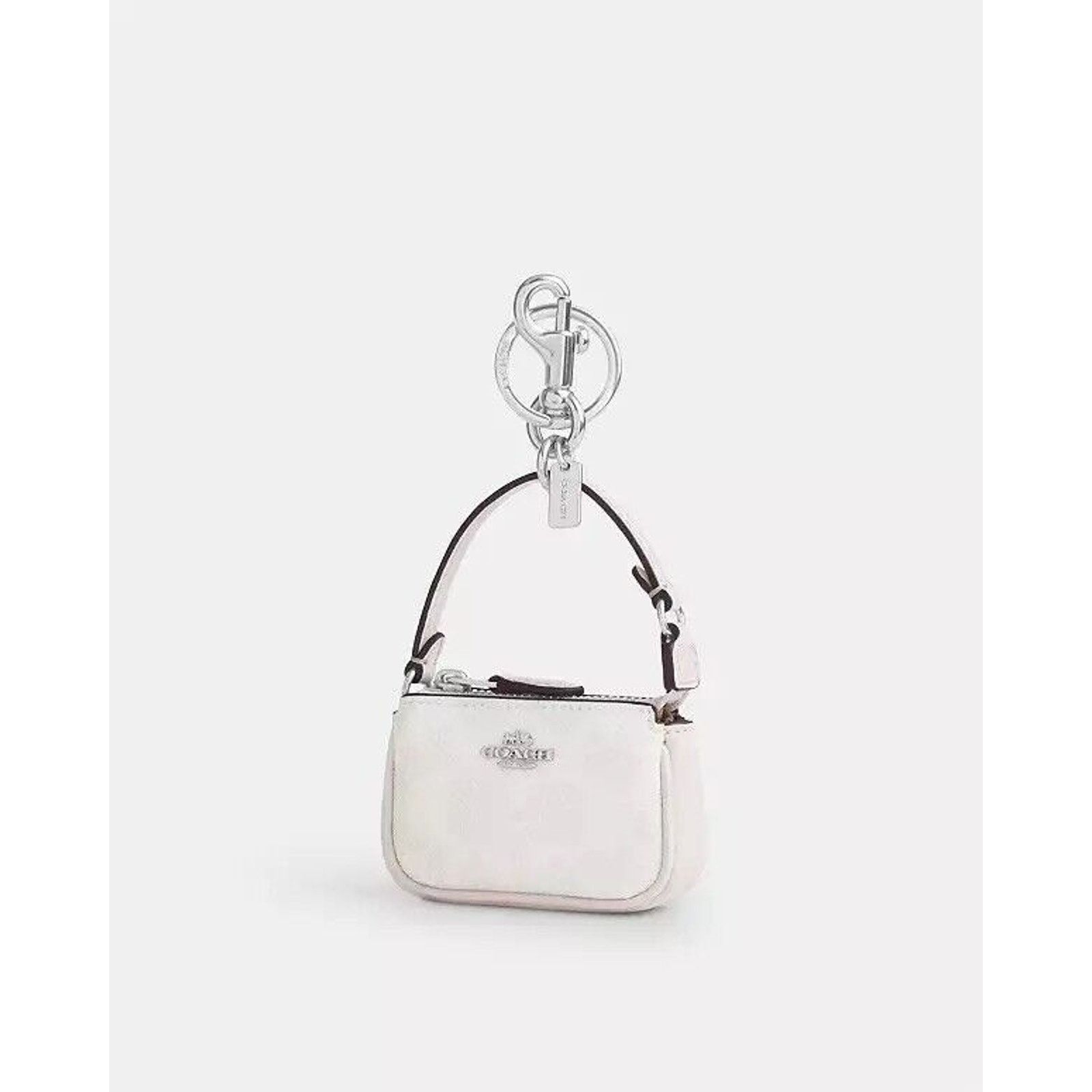 Coach NWT Coach Mini Nolita Bag Charm Sv/White /Chalk CX067 Size ONE SIZE - 3 Thumbnail