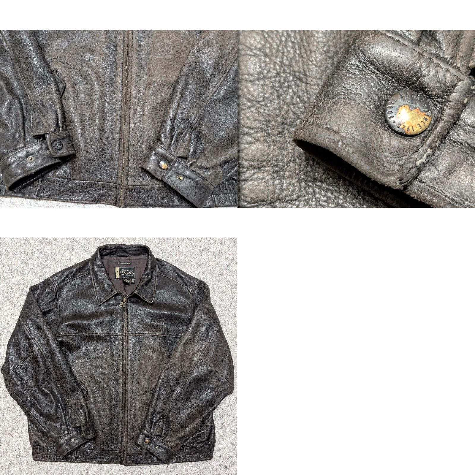Eddie Bauer VINTAGE Eddie Bauer leather BOMBER jacket 3XLT Mens brown Patina Journeyman 56-58 3XL Tall Size US XXL / EU 58 / 5 - 8 Thumbnail