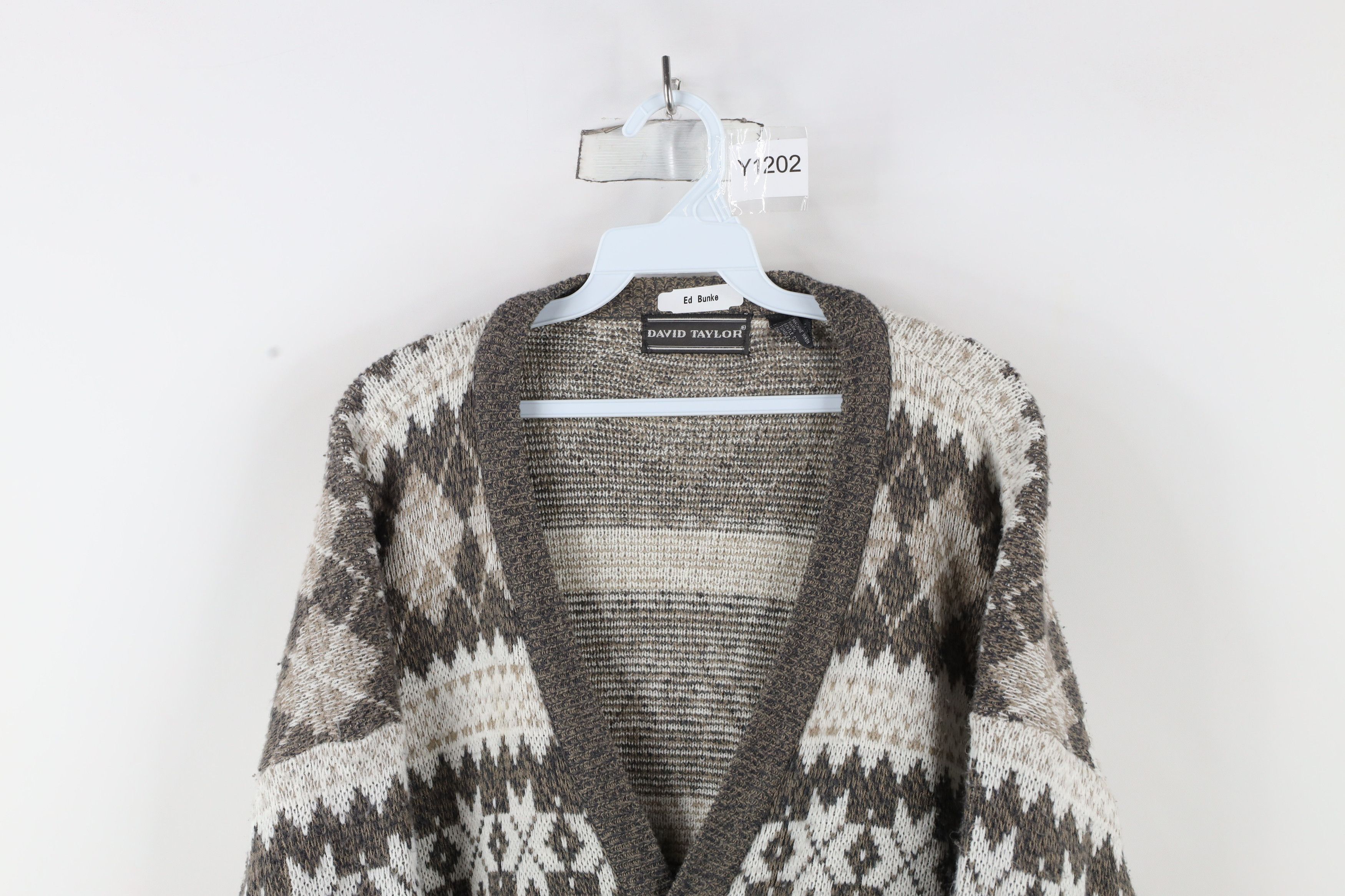 Vintage Vintage 90s Streetwear Fair Isle Knit Cardigan Sweater Size US L / EU 52-54 / 3 - 2 Thumbnail