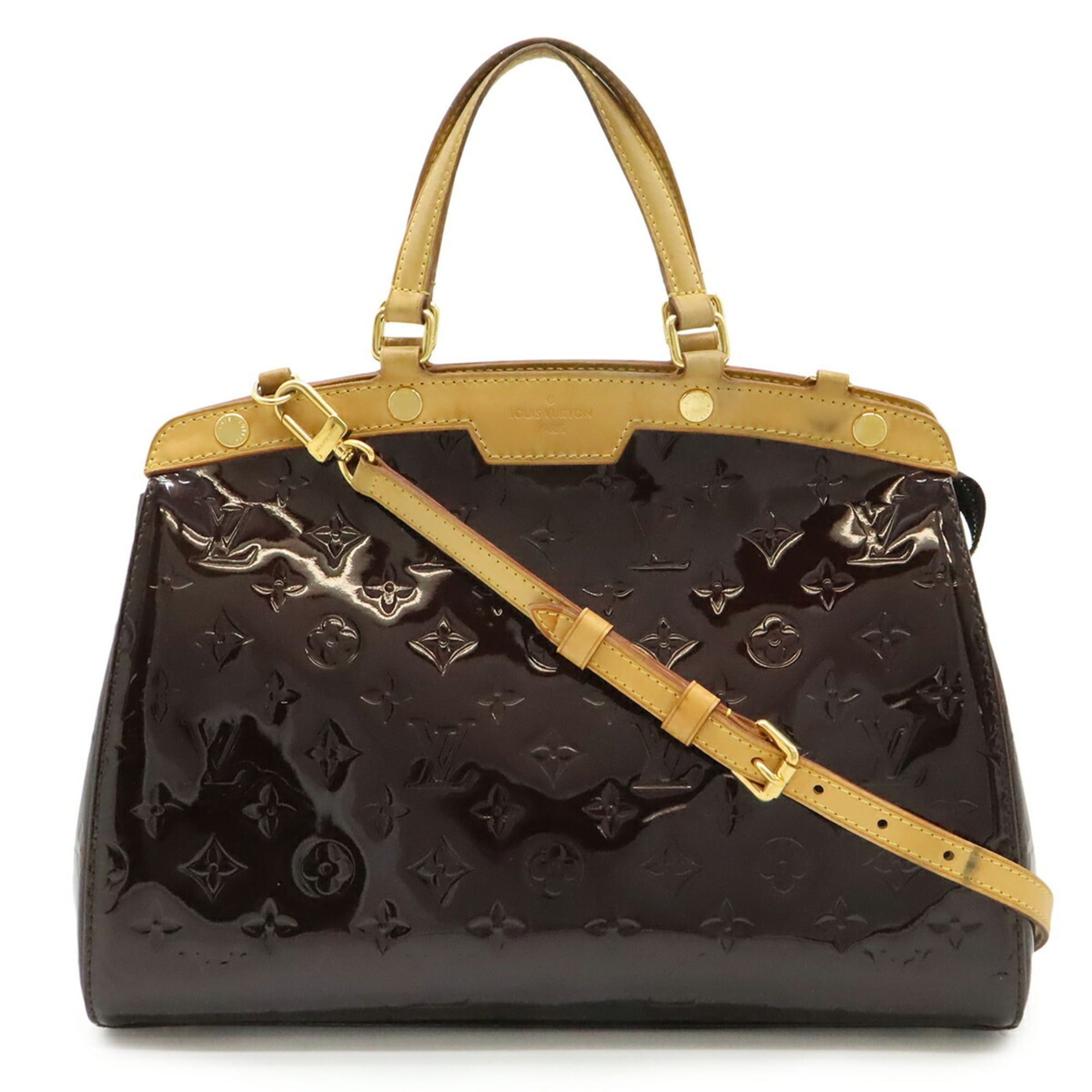 Louis Vuitton LOUIS VUITTON Monogram Vernis MM Handbag, Tote Bag, Shoulder Bag in Amaranth Enamel Calf Leather, M91619 Size ONE SIZE - 1 Thumbnail