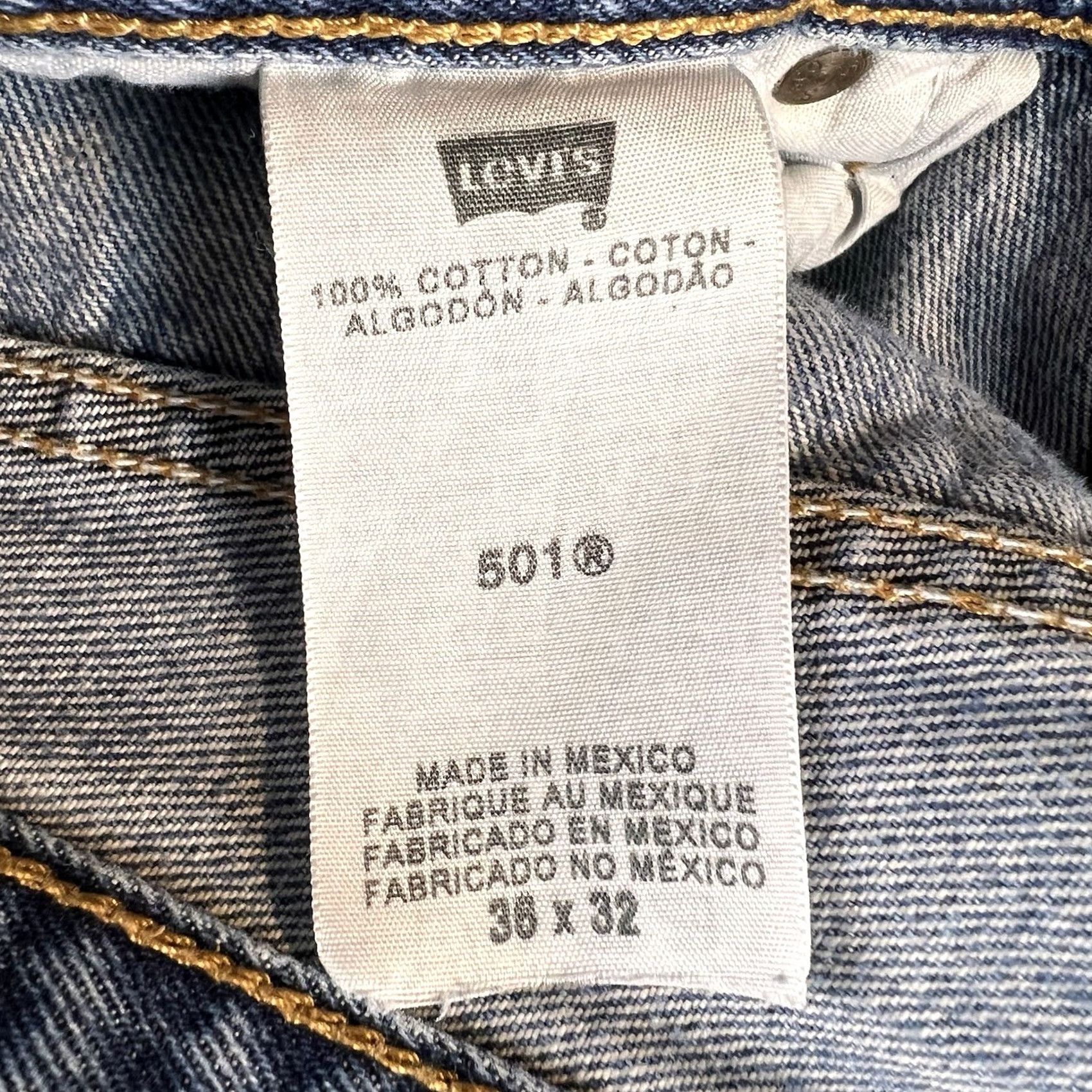 Levi's Levi's 501 Jeans Mens 36x32 Blue Regular Straight Button Fly Denim Size US 36 / EU 52 - 3 Thumbnail