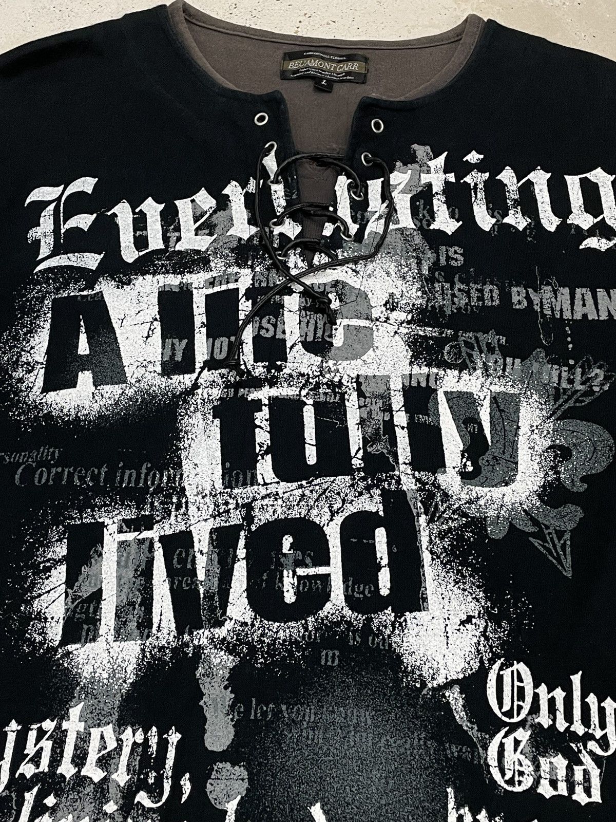 Japanese Brand Beaumont Carr Punk Fashion Bondage Y2K Life Poem Size US L / EU 52-54 / 3 - 6 Thumbnail